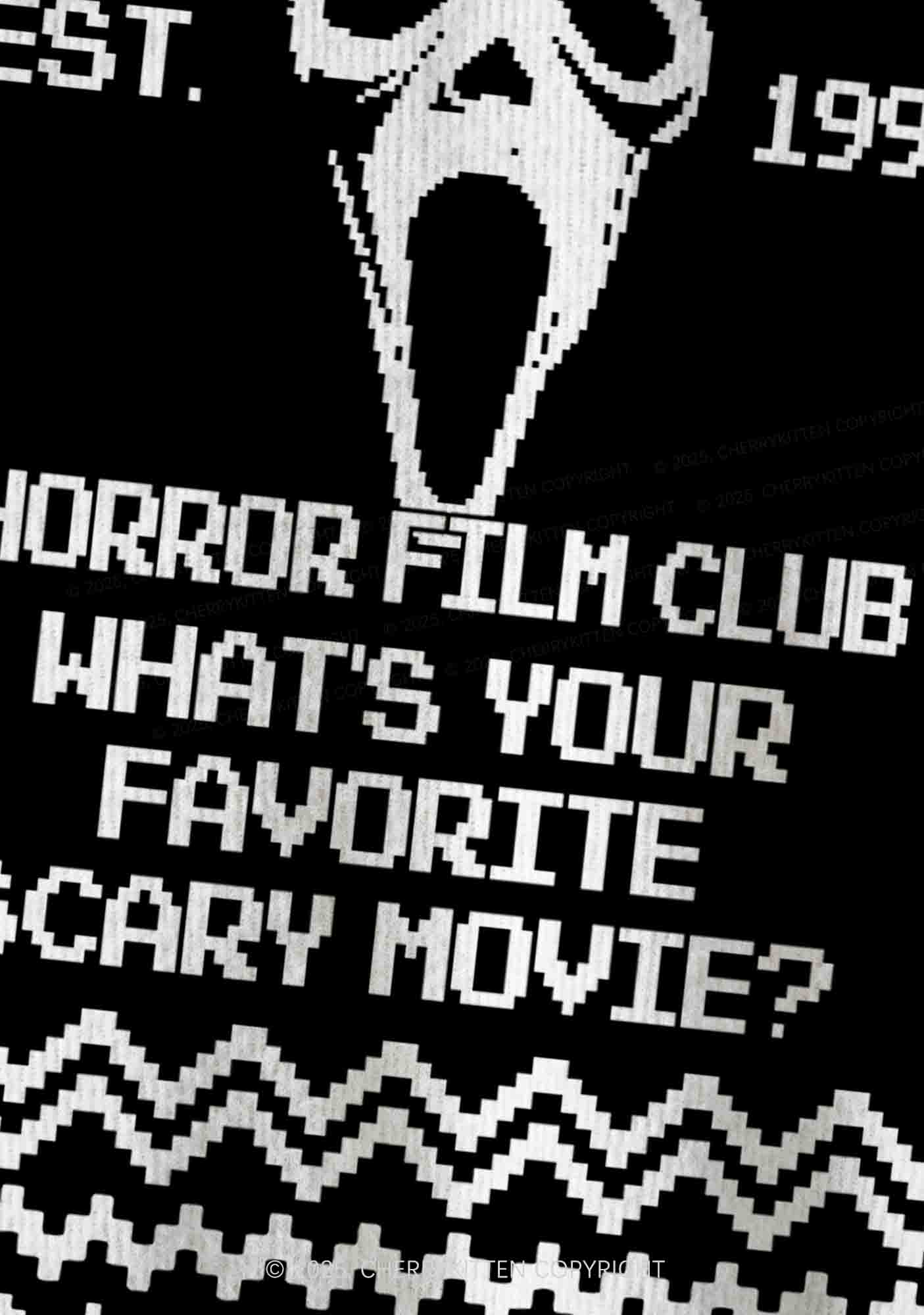Horror Film Club Halloween Y2K Christmas Cardigan Knit Sweatshirt Cherrykitten - Image 5