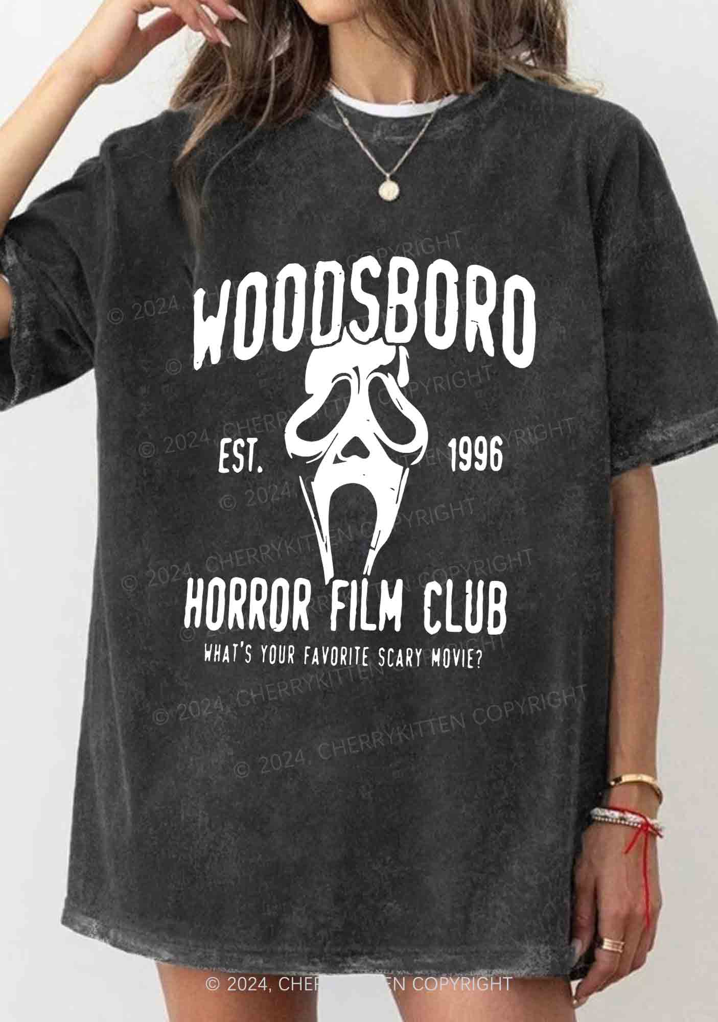 Horror Film Club Halloween Y2K Washed Tee Cherrykitten - Image 2