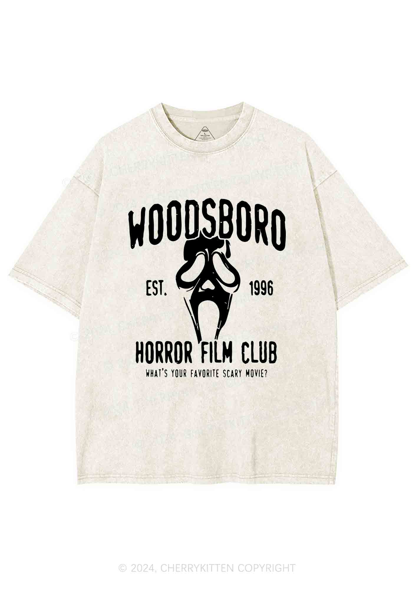 Horror Film Club Halloween Y2K Washed Tee Cherrykitten - Image 4