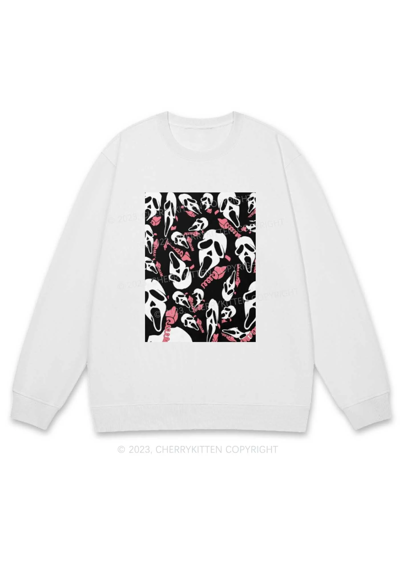 Horror Ghost Hang Up Halloween Y2K Sweatshirt Cherrykitten - Image 3