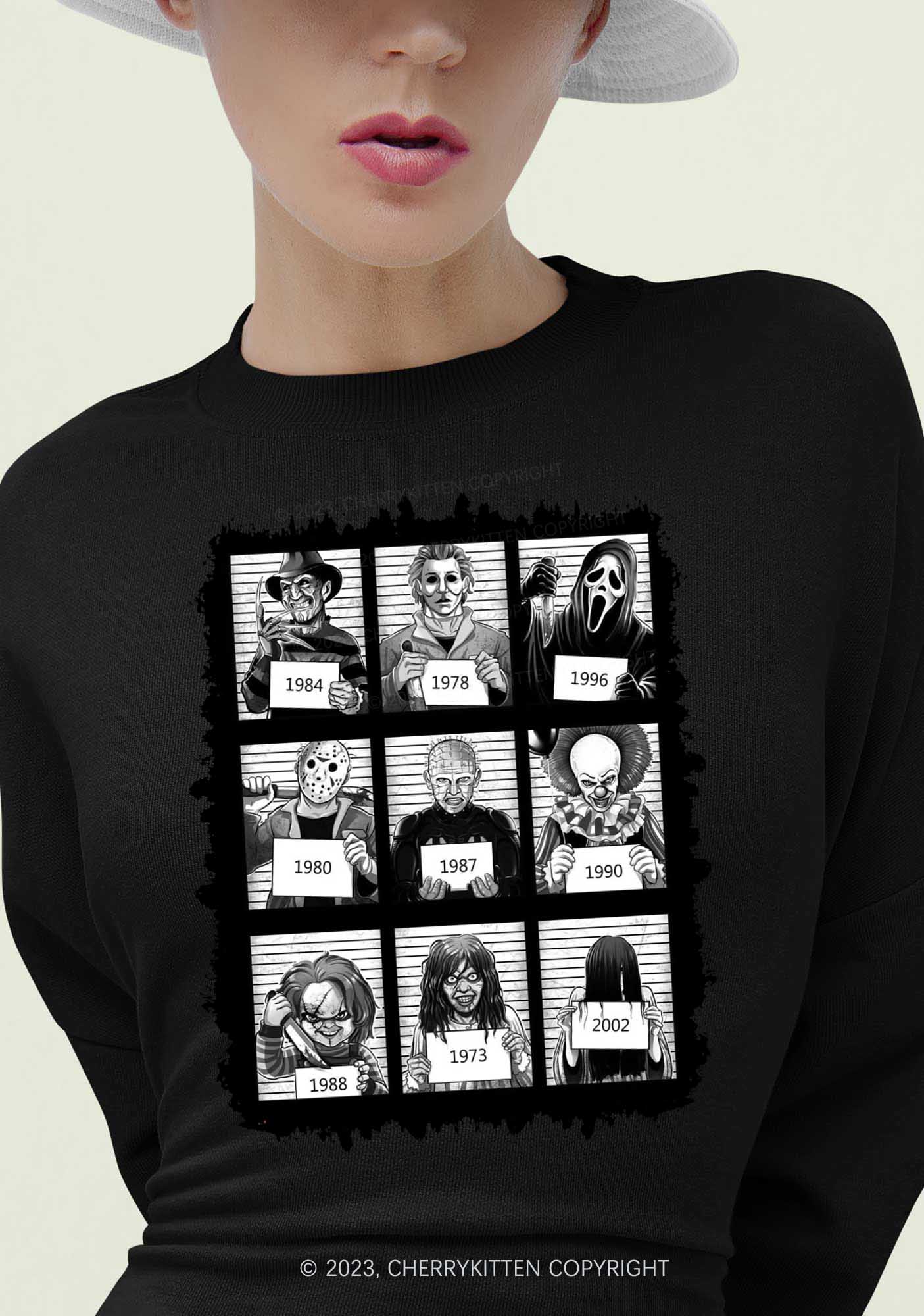 Horror Movie Characters Y2K Sweatshirt Cherrykitten - Image 2