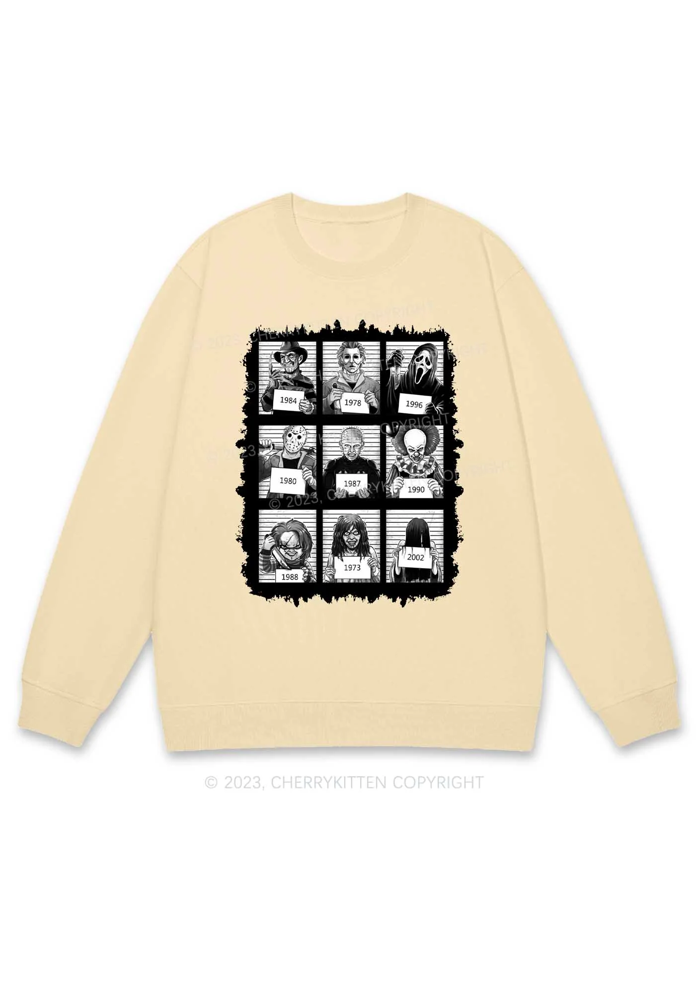 Horror Movie Characters Y2K Sweatshirt Cherrykitten - Image 4
