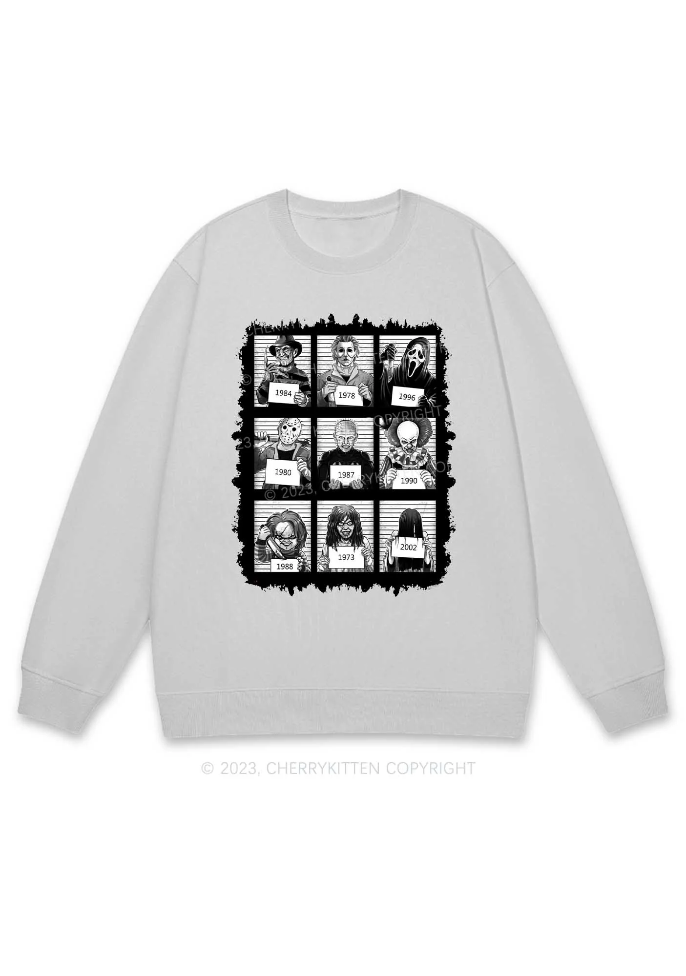 Horror Movie Characters Y2K Sweatshirt Cherrykitten - Image 5