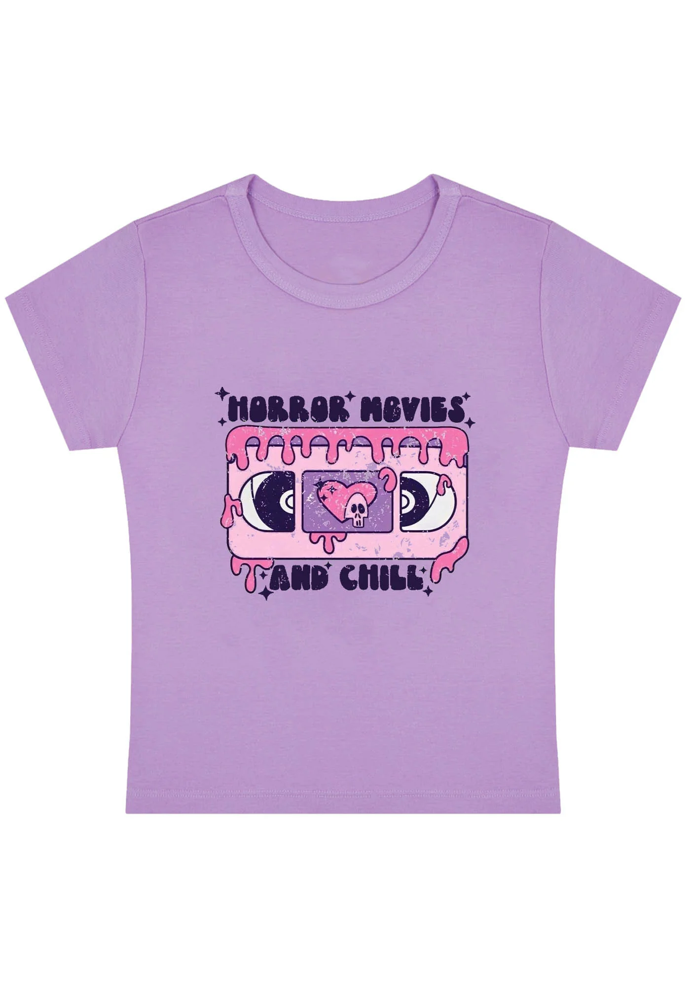 Horror Movies And Chill Y2K Baby Tee - Image 4