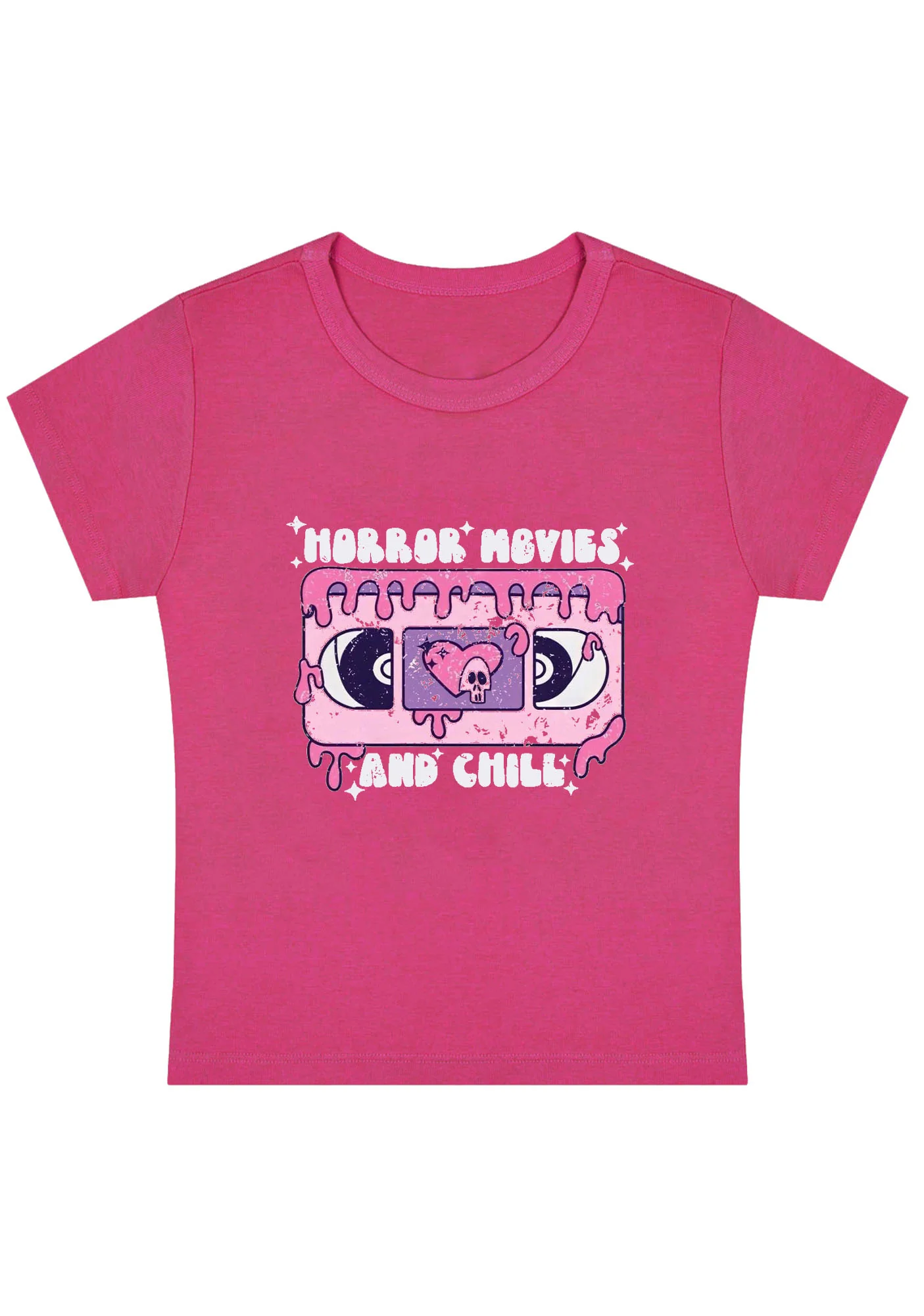 Horror Movies And Chill Y2K Baby Tee - Image 5