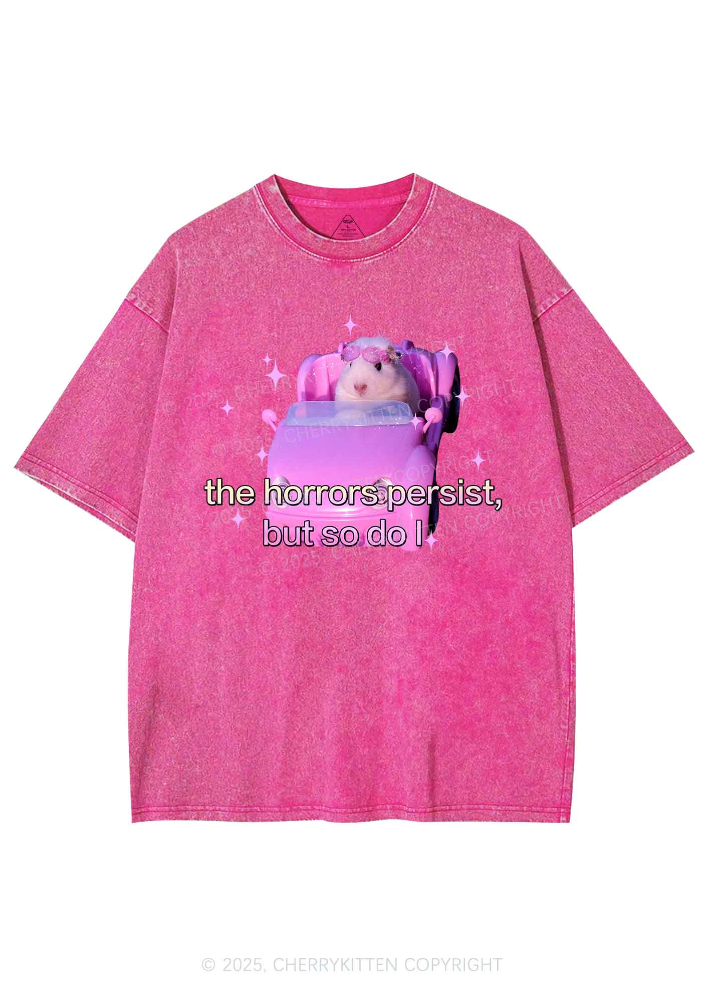 Horrors Persist Y2K Washed Tee Cherrykitten - Image 4
