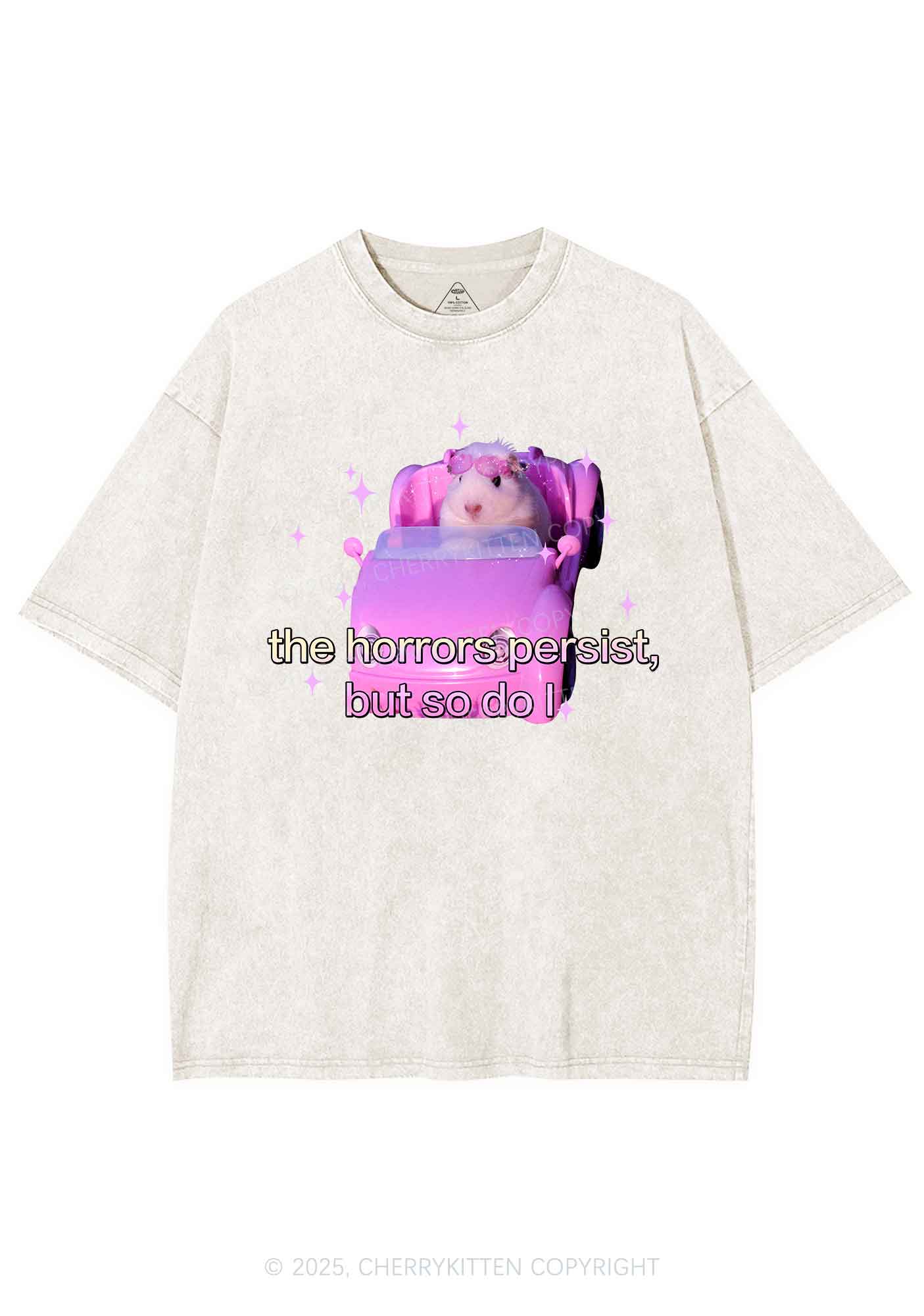Horrors Persist Y2K Washed Tee Cherrykitten - Image 5
