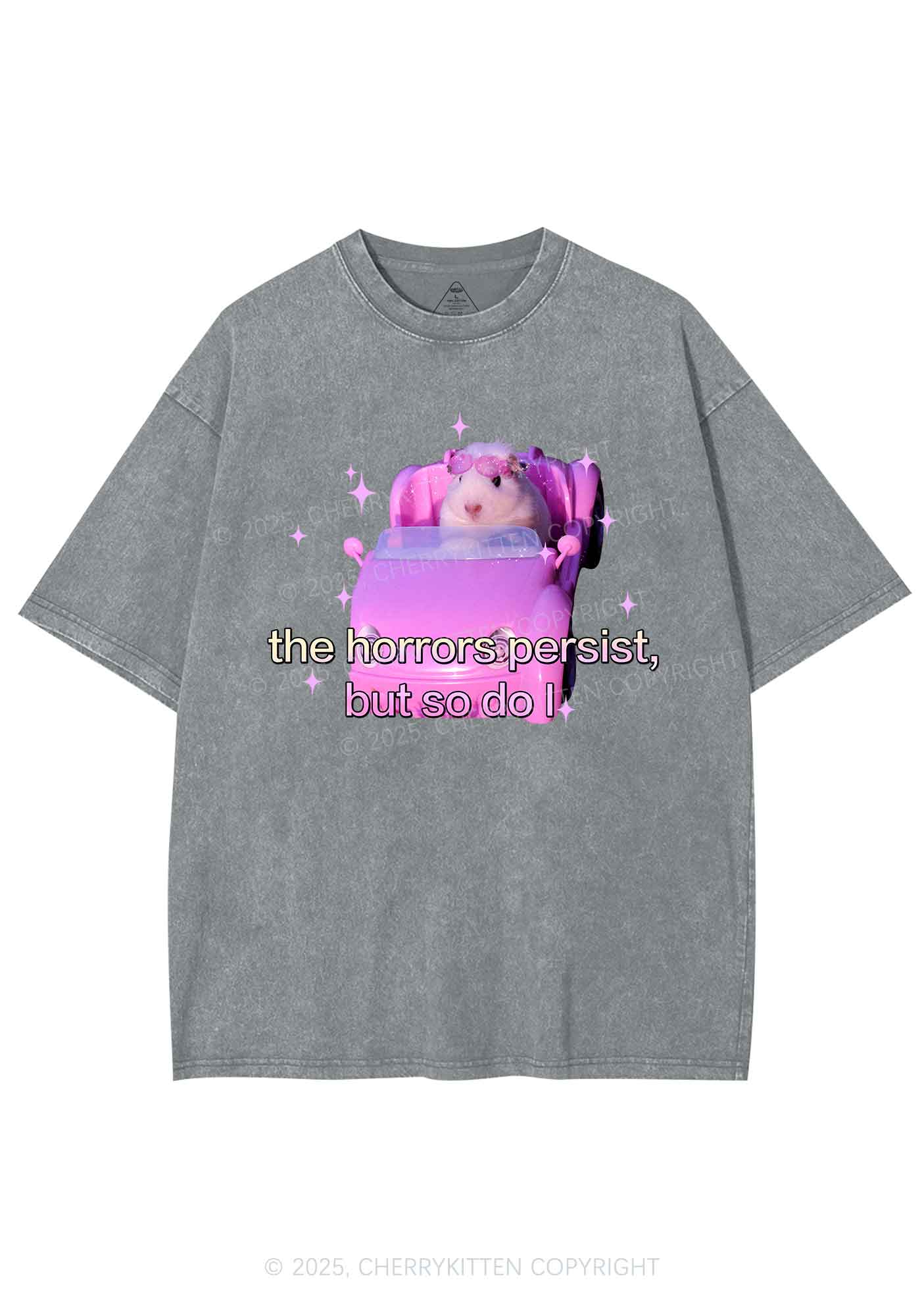 Horrors Persist Y2K Washed Tee Cherrykitten - Image 7
