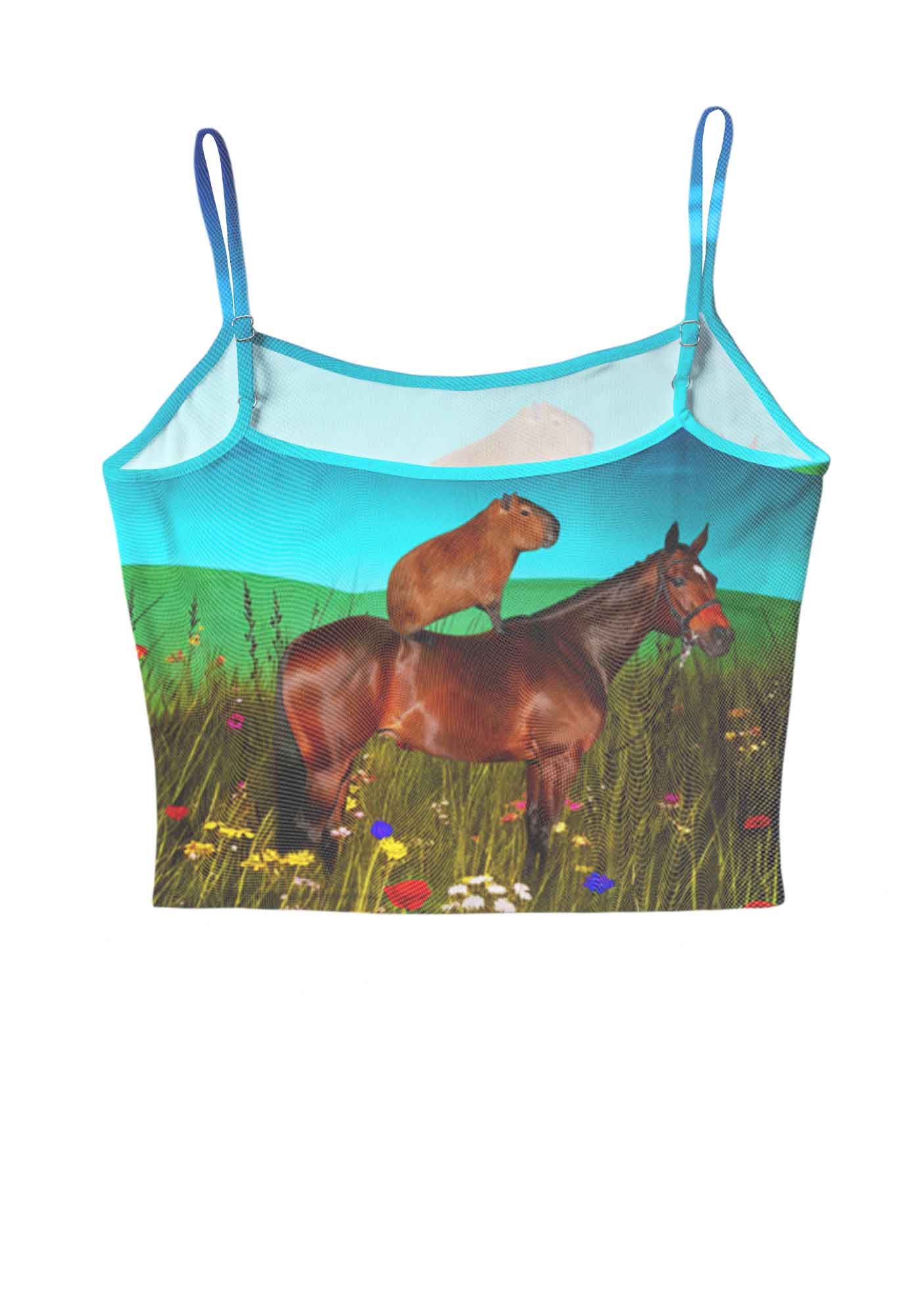 Horseback Capybara Y2K Mesh Cami Tank Cherrykitten - Image 3