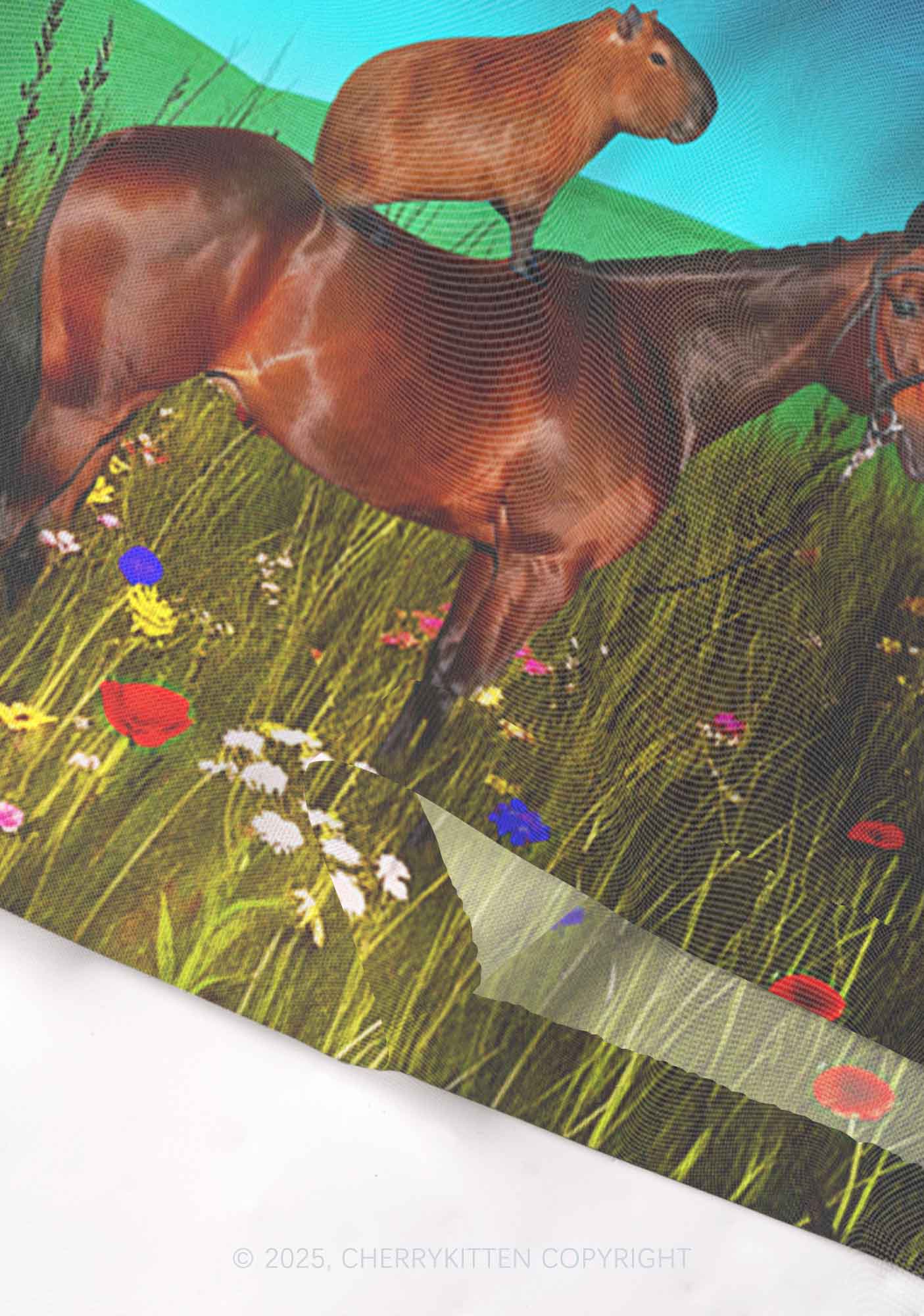 Horseback Capybara Y2K Mesh Cami Tank Cherrykitten - Image 4
