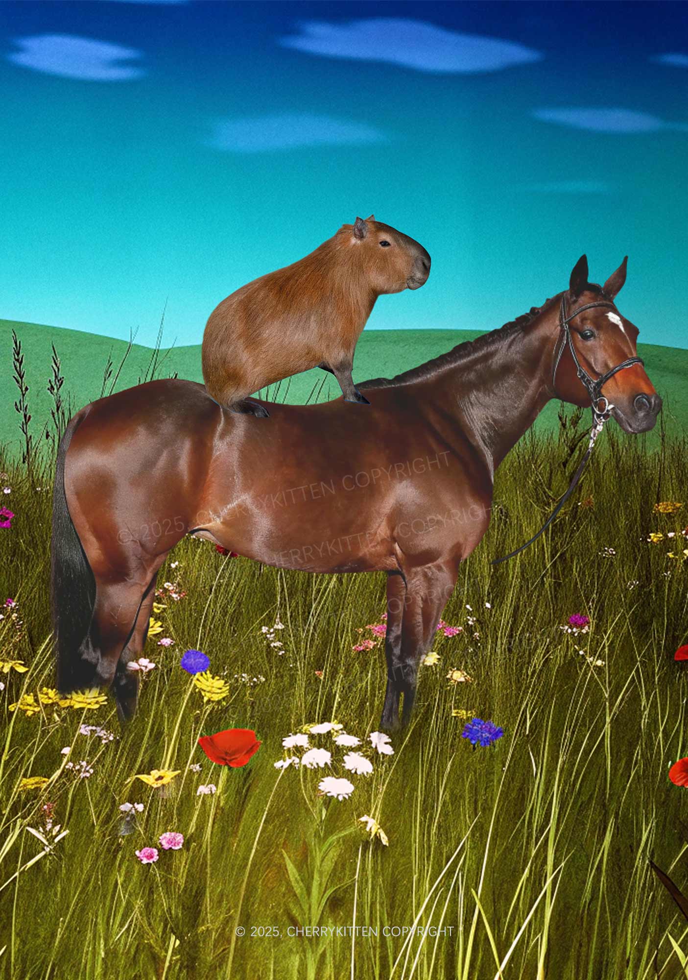 Horseback Capybara Y2K Mesh Cami Tank Cherrykitten - Image 2