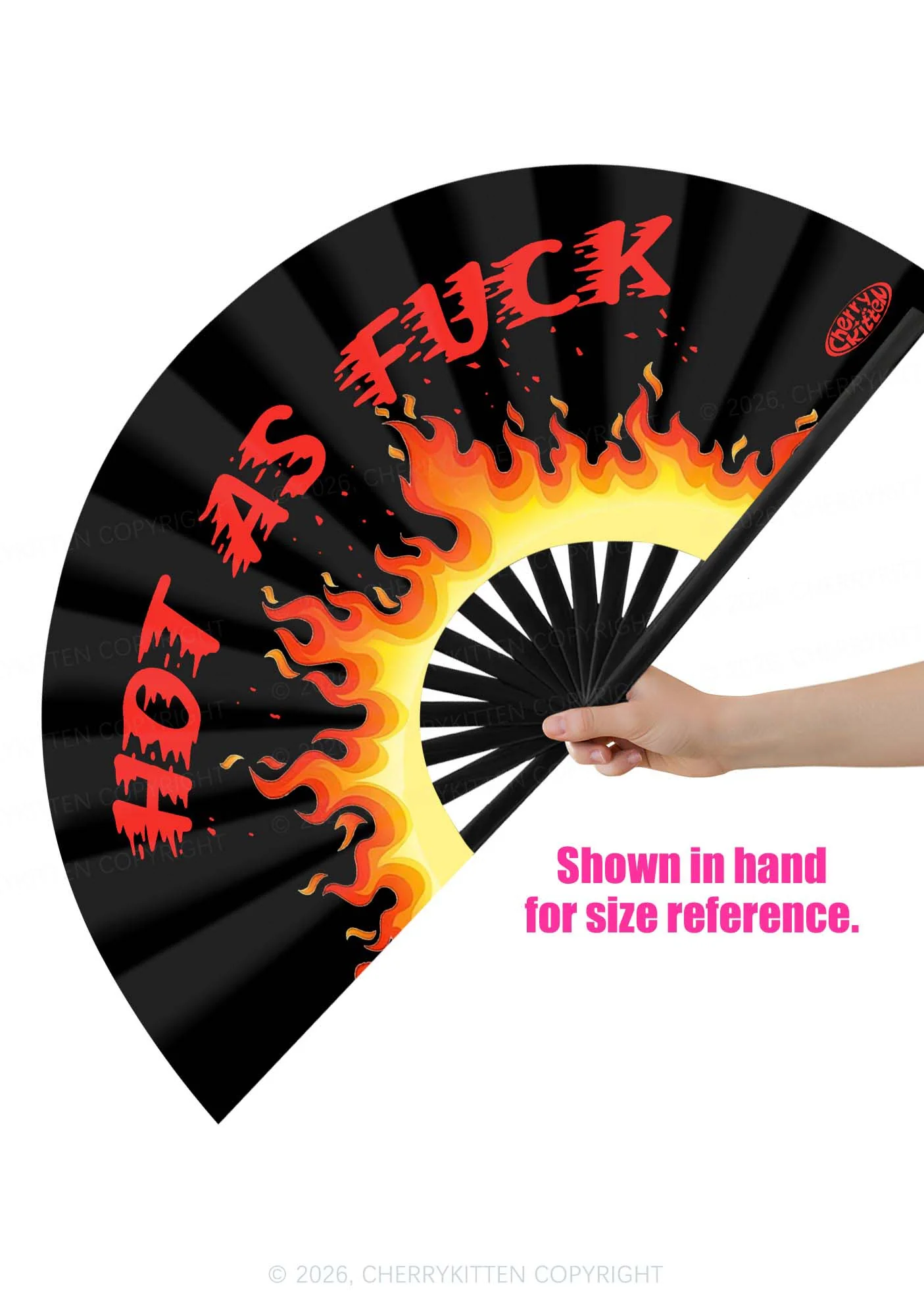 Hot As Fxxk Y2K Rave Hand Fan Cherrykitten - Image 2