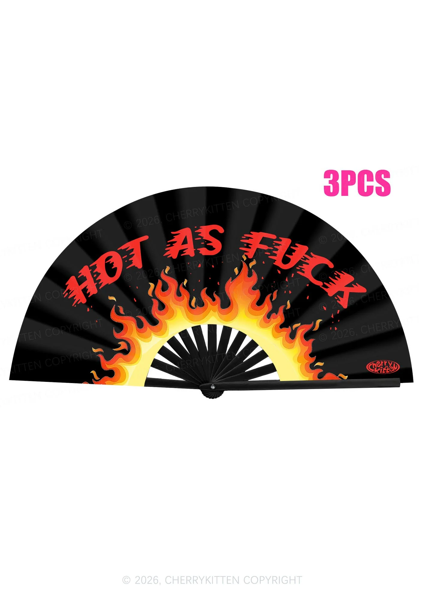 Hot As Fxxk Y2K Rave Hand Fan Cherrykitten - Image 3