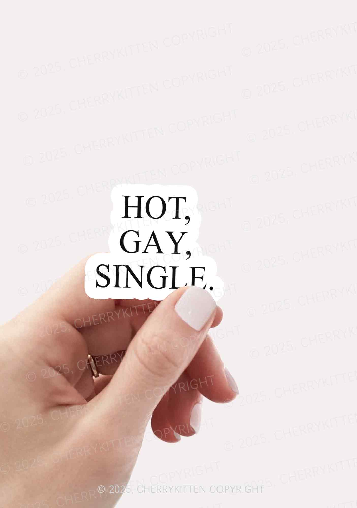 Hot Gay Single Pride 1Pc Y2K Sticker Cherrykitten - Image 2