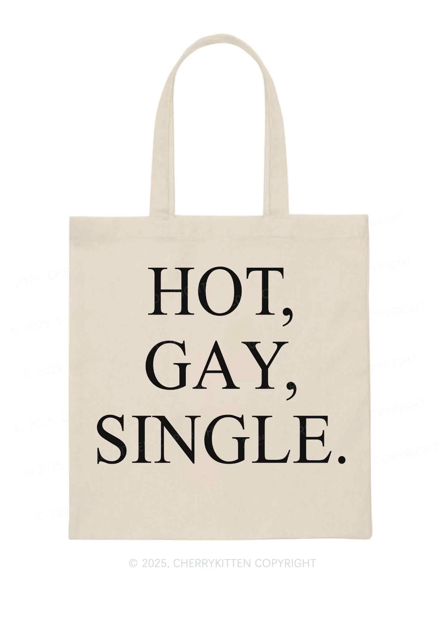 Hot Gay Single Pride Y2K Canvas Tote Bag Cherrykitten - Image 3