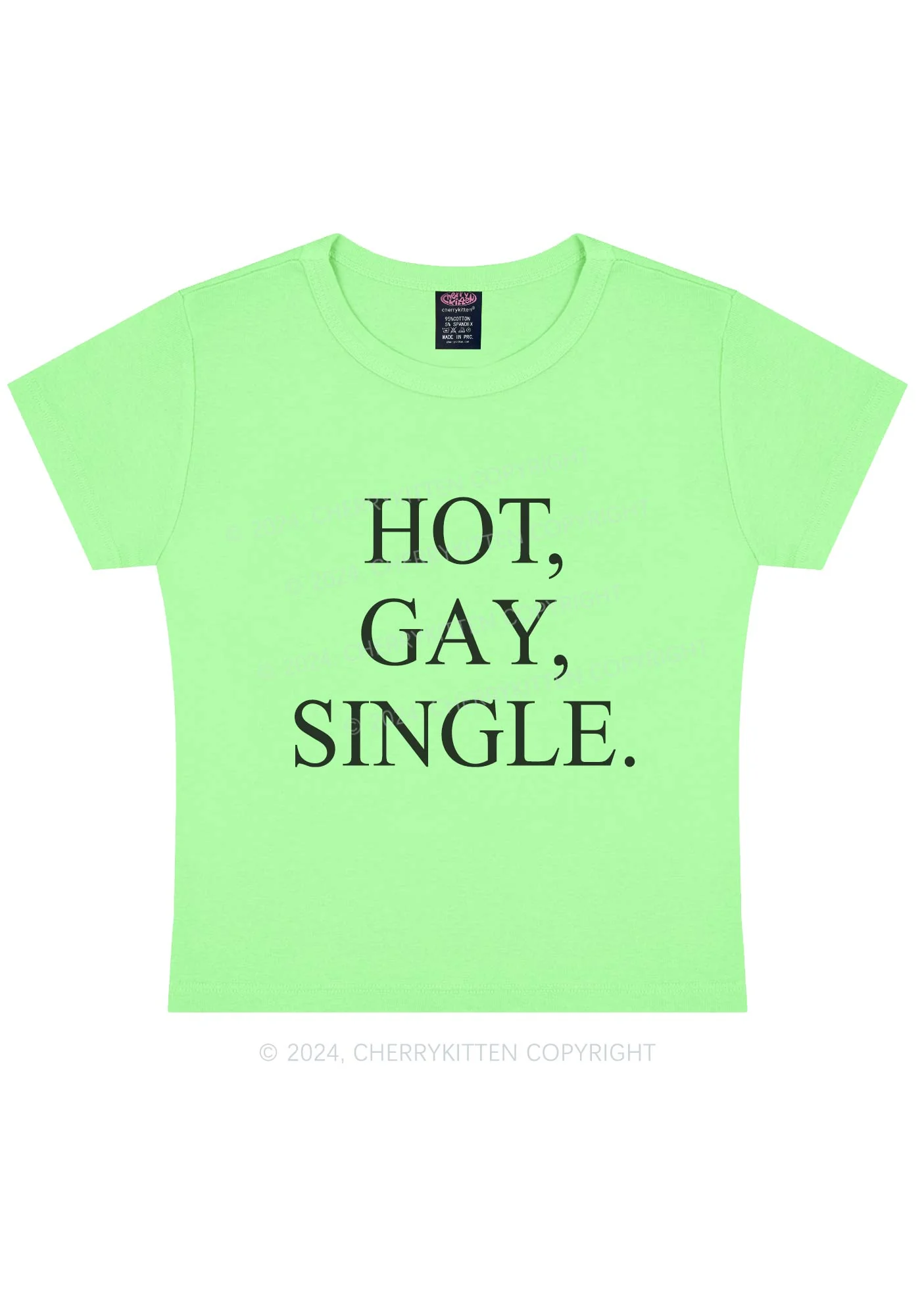 Hot Gay Single Y2K Baby Tee Cherrykitten - Image 12