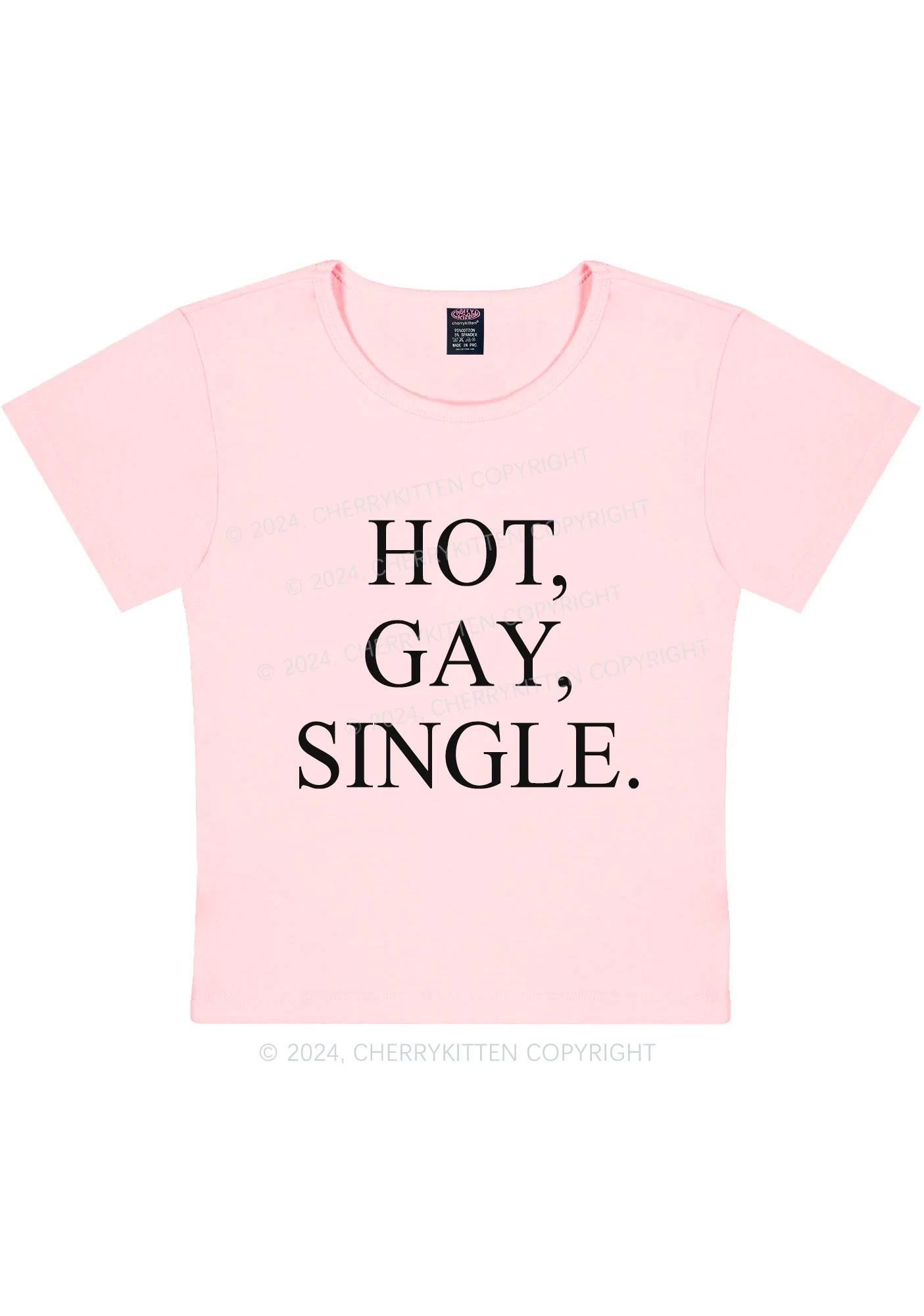 Hot Gay Single Y2K Baby Tee Cherrykitten - Image 7