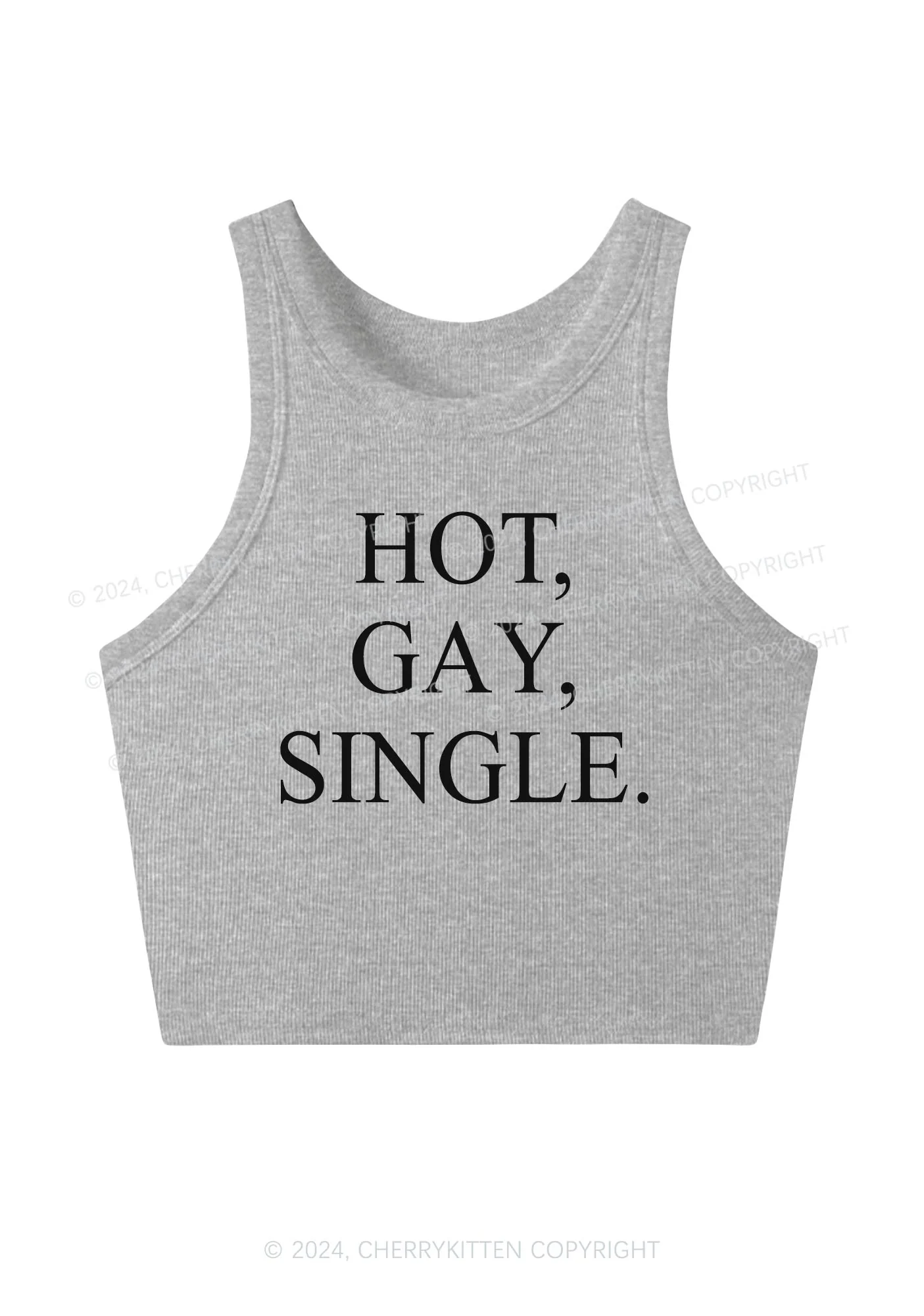 Hot Gay Single Y2K Crop Tank Top Cherrykitten - Image 3