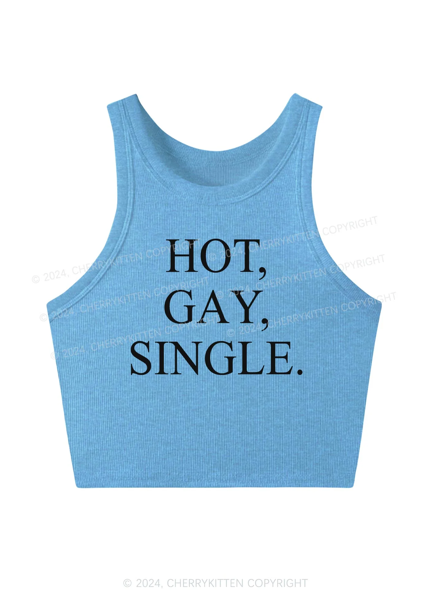Hot Gay Single Y2K Crop Tank Top Cherrykitten - Image 4