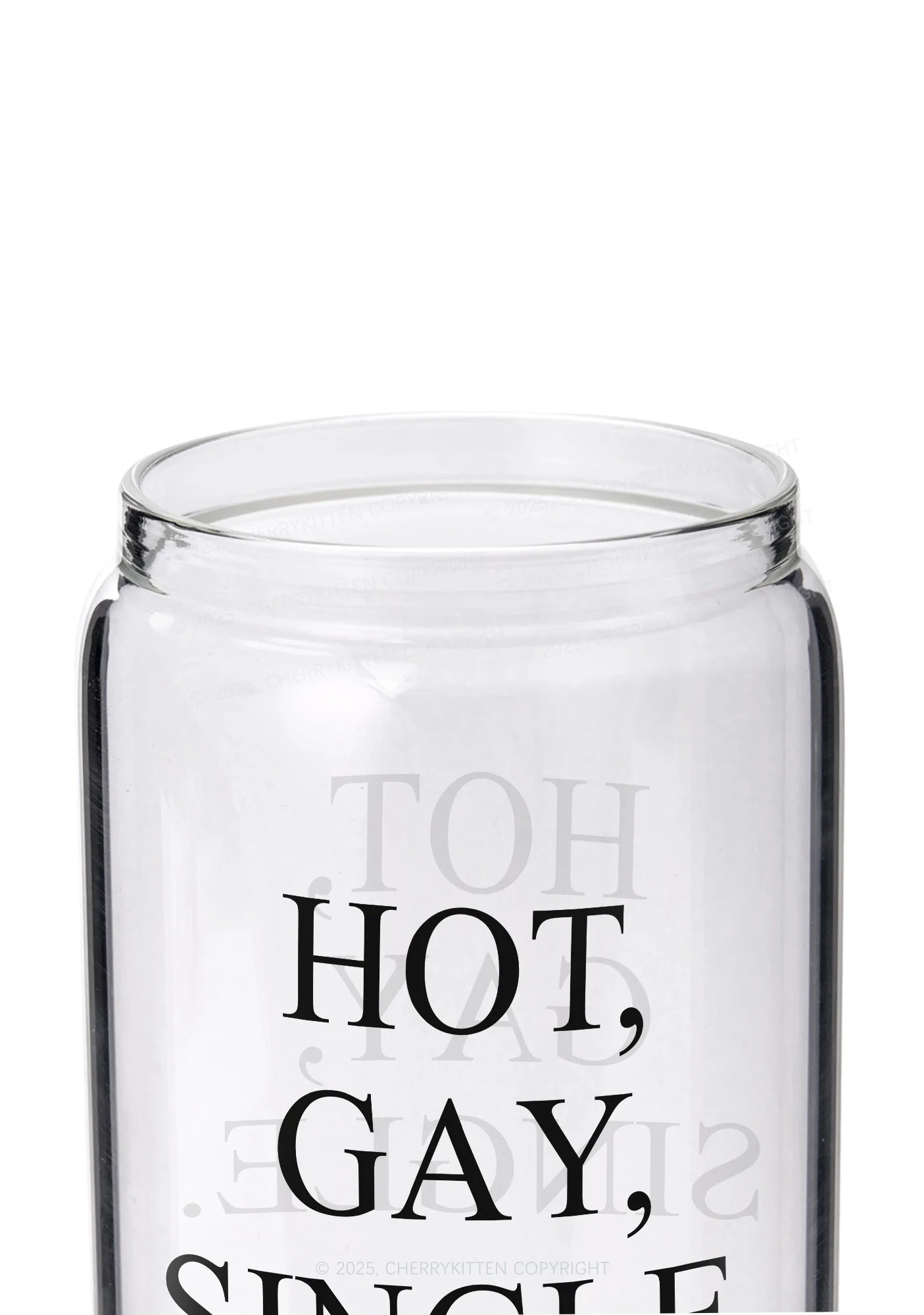 Hot Gay Single Pride Y2K Printed Glass Cup Cherrykitten - Image 2