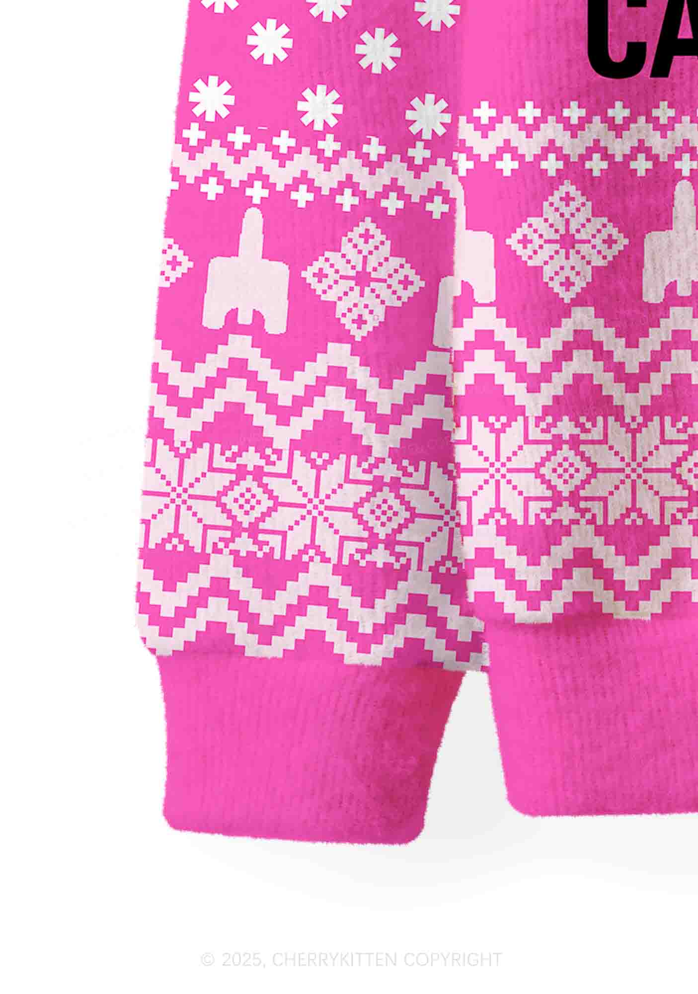 Hot Girls Carry Nxrcan Y2K Christmas Cardigan Knit Sweatshirt Cherrykitten - Image 6