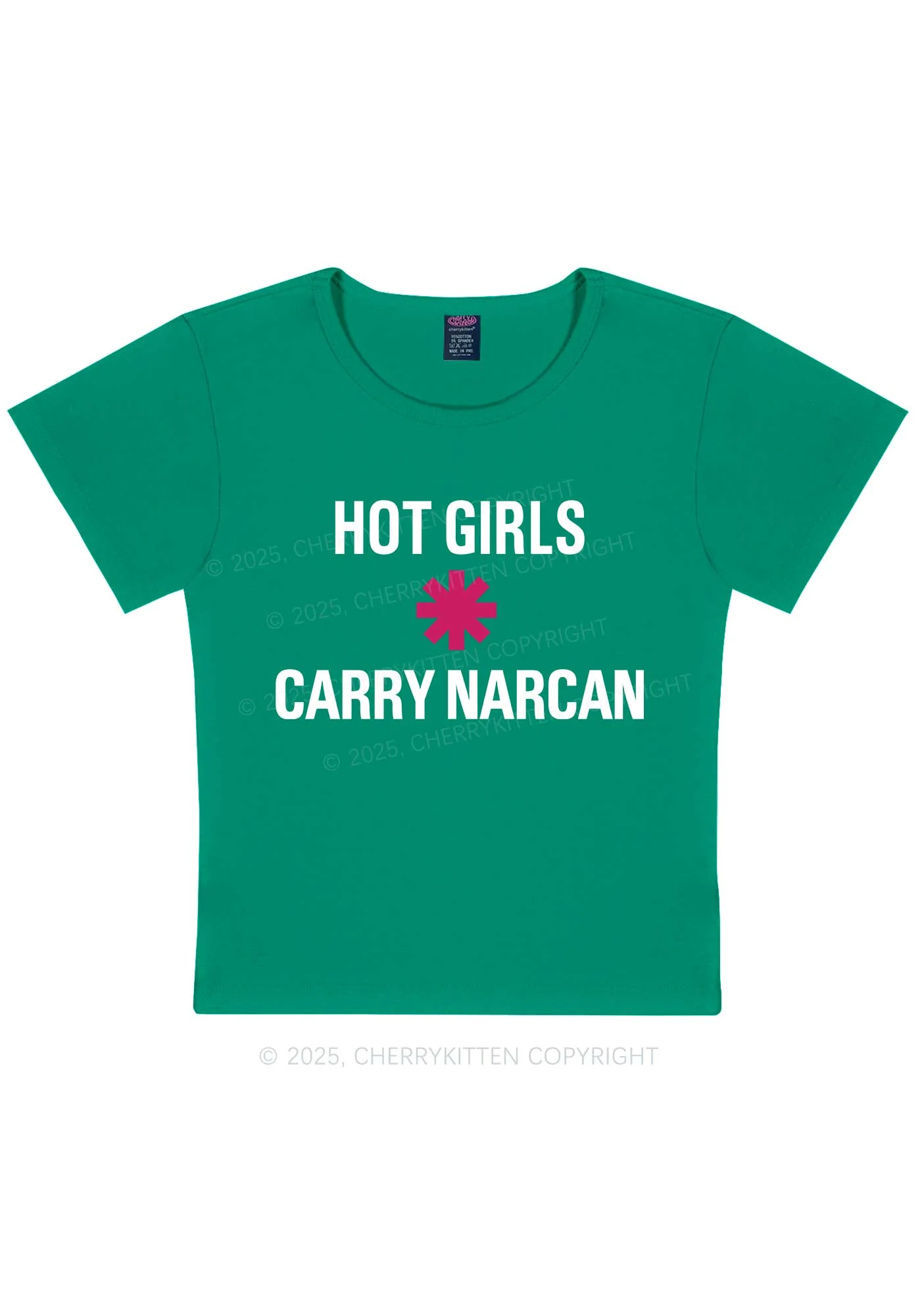 Hot Girls Carry Nxrcan Y2K Baby Tee Cherrykitten - Image 13