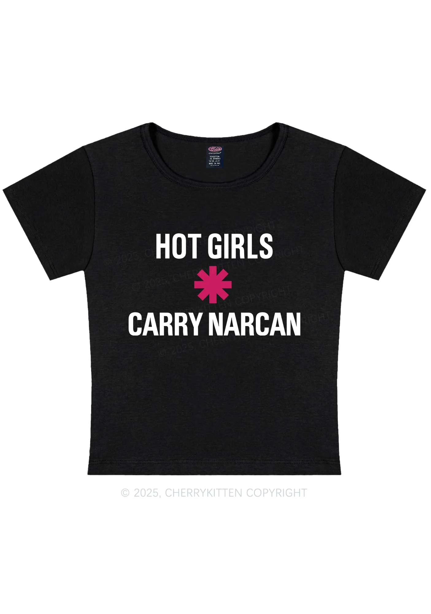 Hot Girls Carry Nxrcan Y2K Baby Tee Cherrykitten - Image 4