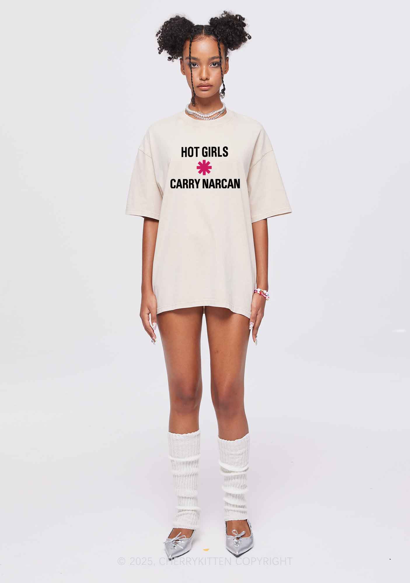 Hot Girls Carry Nxrcan Y2K Shirts Washed Tee Cherrykitten - Image 2