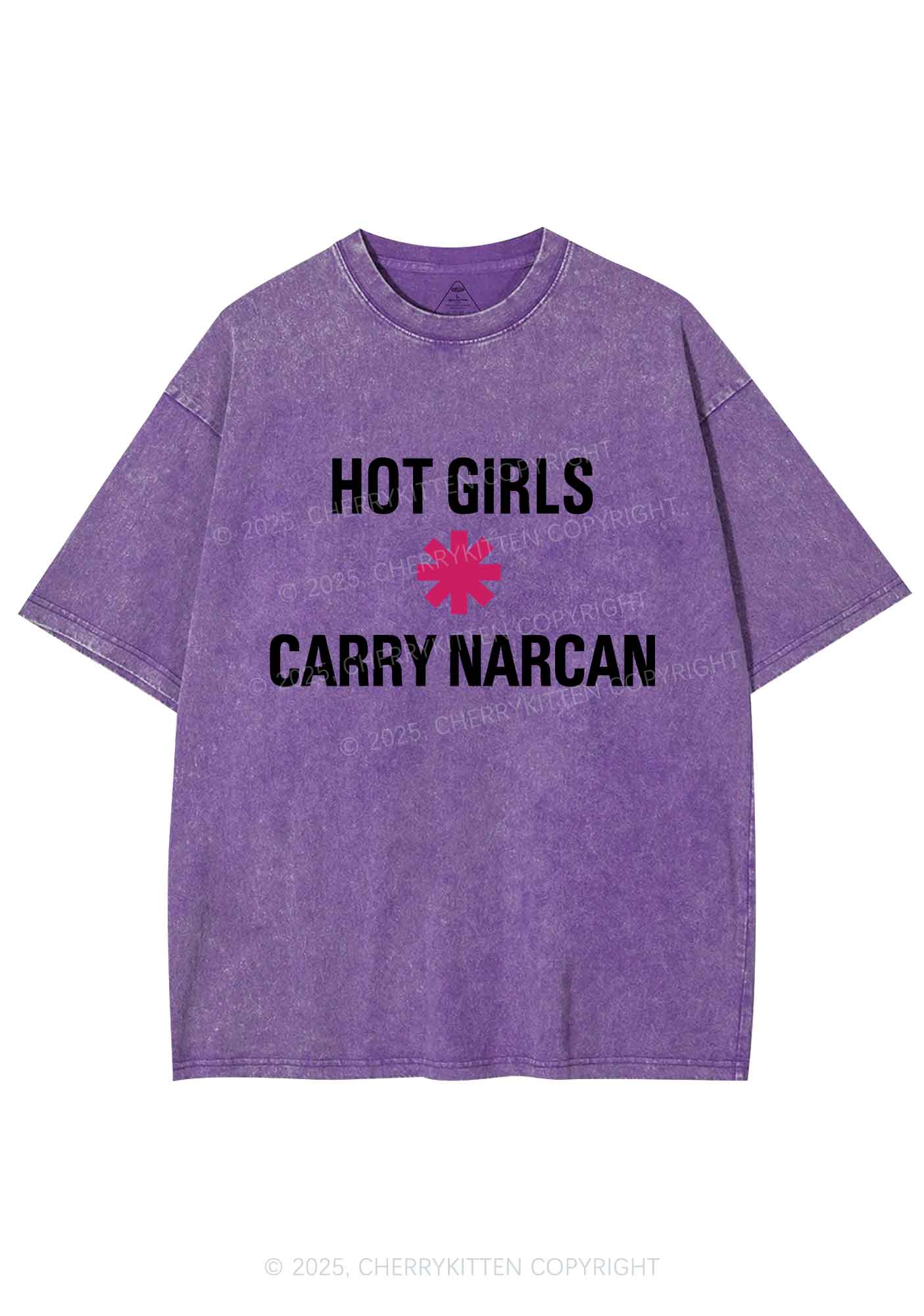 Hot Girls Carry Nxrcan Y2K Shirts Washed Tee Cherrykitten - Image 4