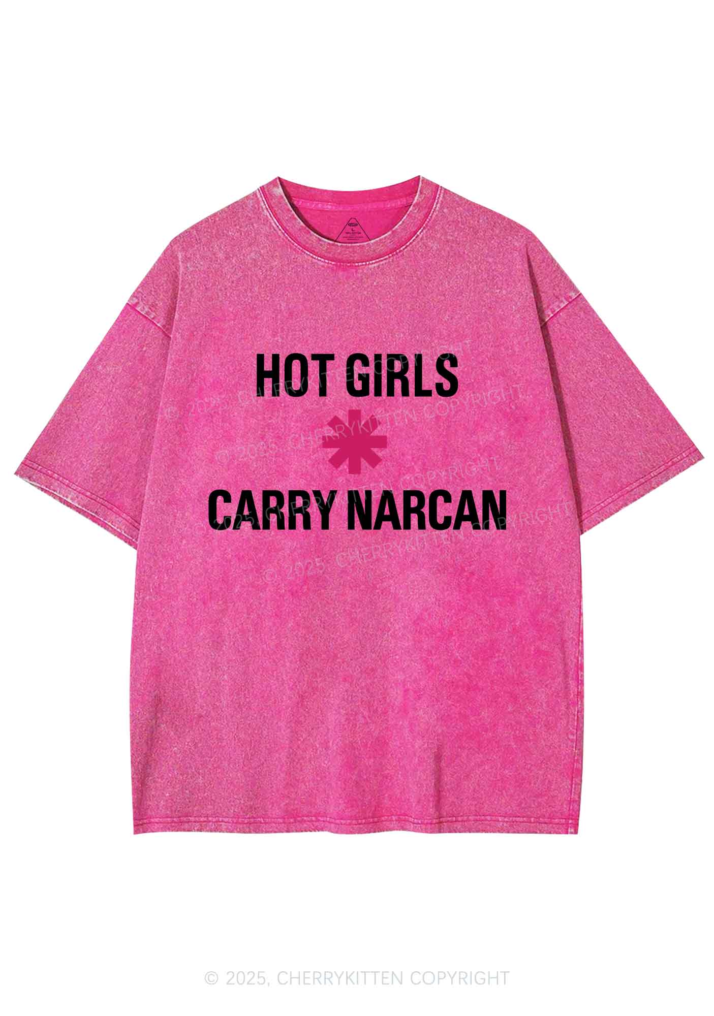 Hot Girls Carry Nxrcan Y2K Shirts Washed Tee Cherrykitten - Image 5