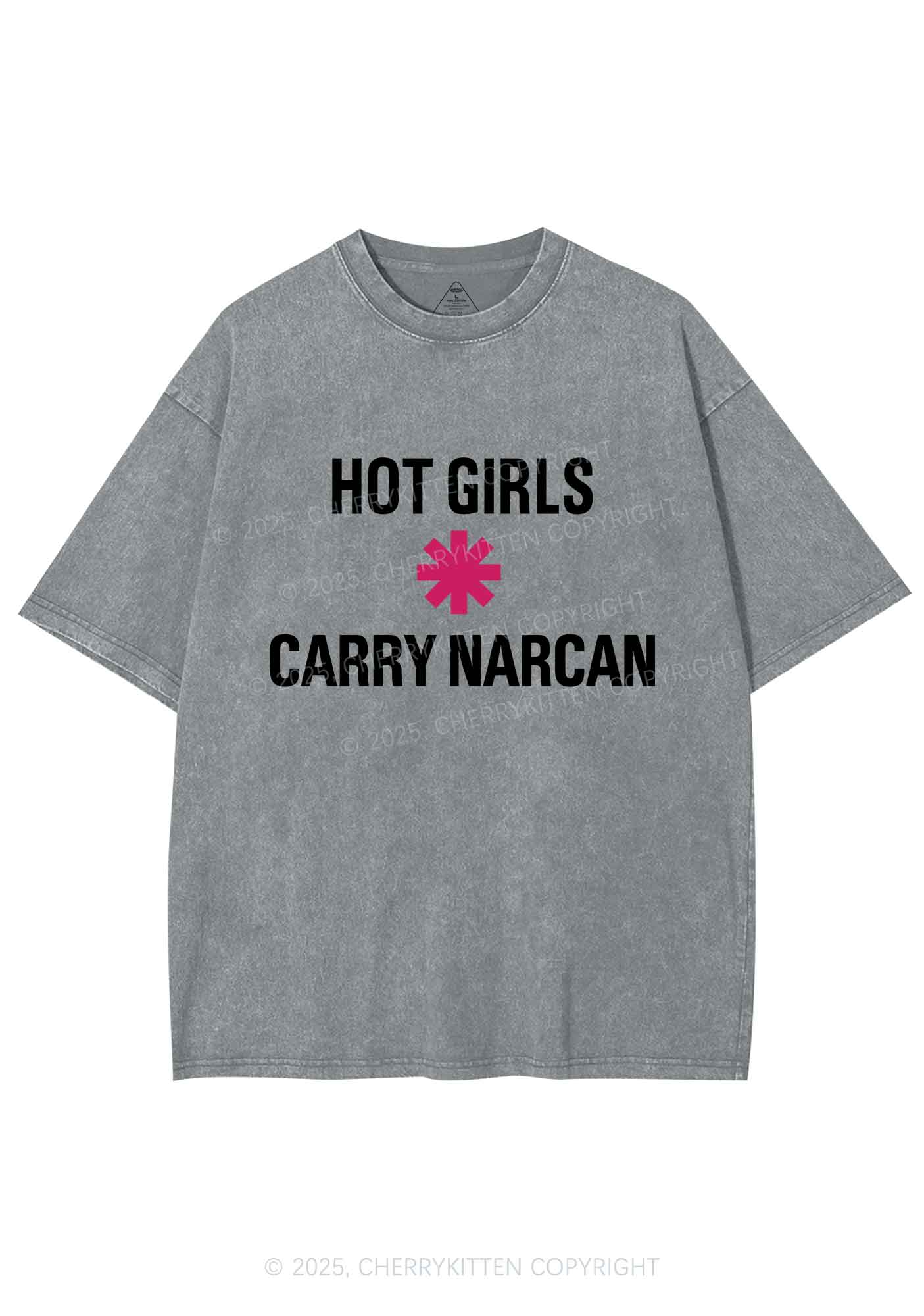 Hot Girls Carry Nxrcan Y2K Shirts Washed Tee Cherrykitten - Image 6