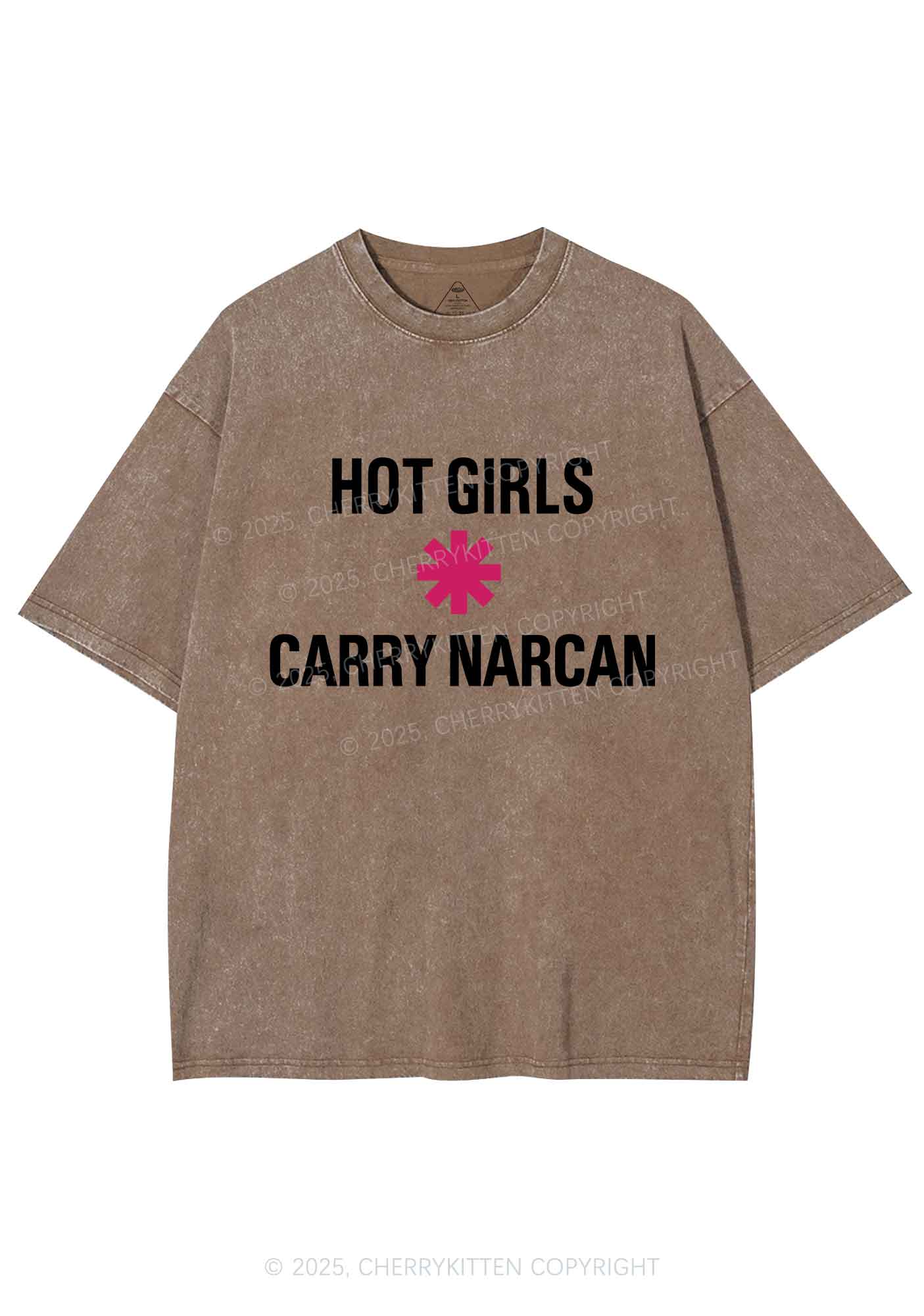 Hot Girls Carry Nxrcan Y2K Shirts Washed Tee Cherrykitten - Image 7