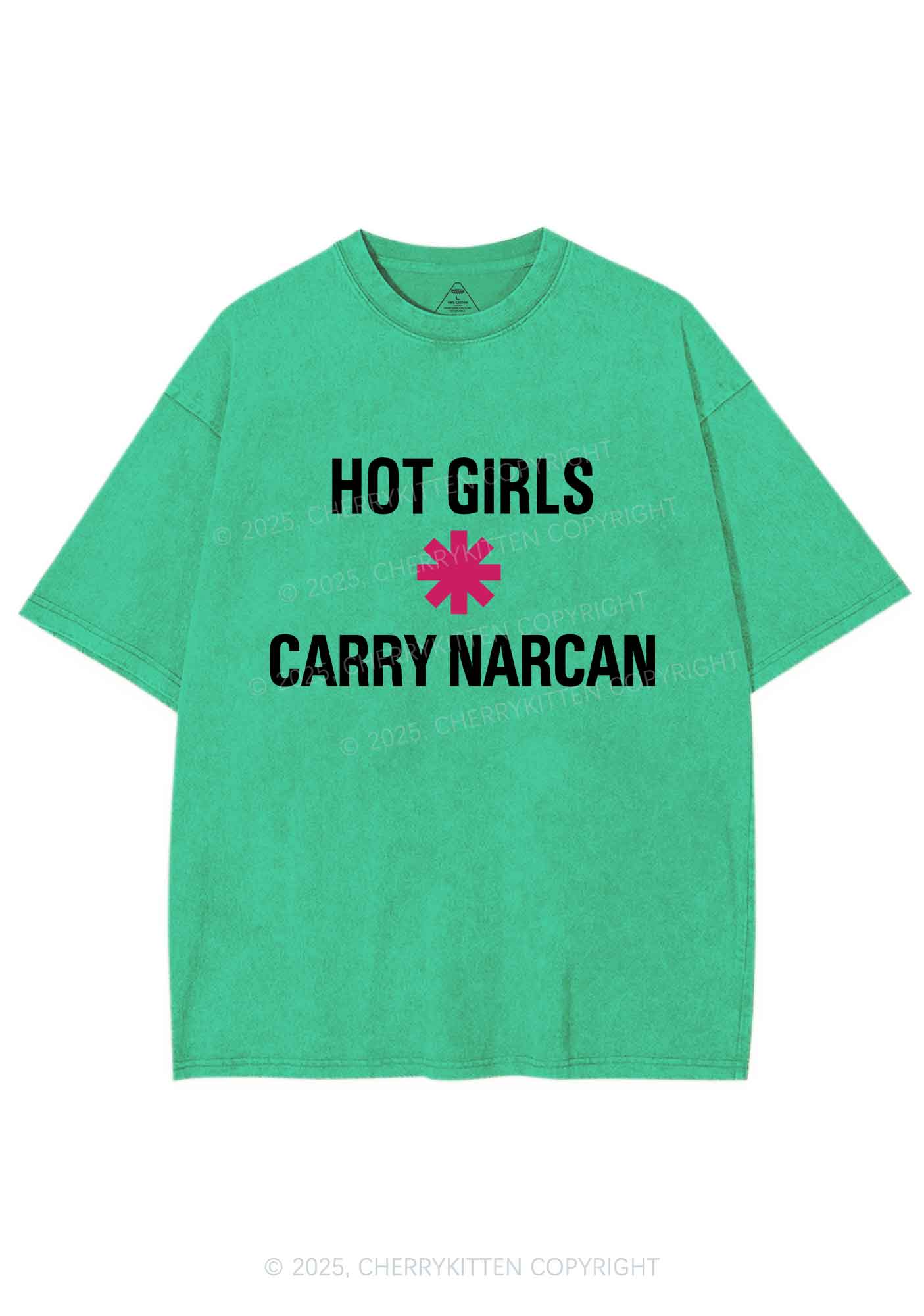 Hot Girls Carry Nxrcan Y2K Shirts Washed Tee Cherrykitten - Image 8
