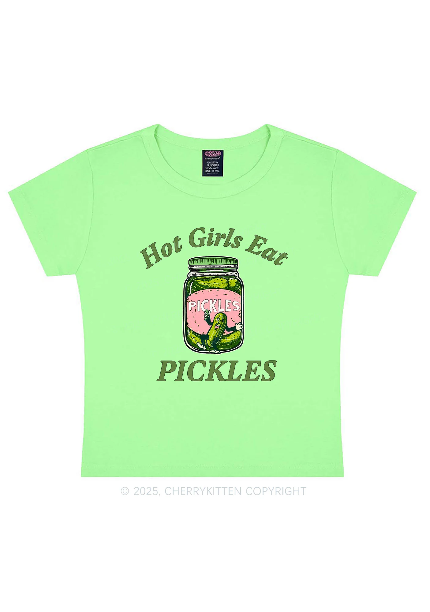 Hot Girls Eat Pickles Y2K Baby Tee Cherrykitten - Image 12