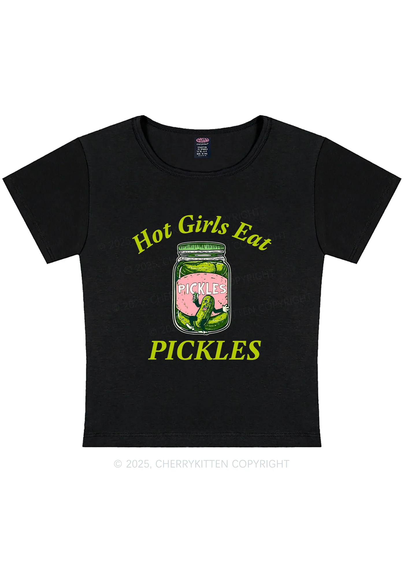 Hot Girls Eat Pickles Y2K Baby Tee Cherrykitten - Image 5