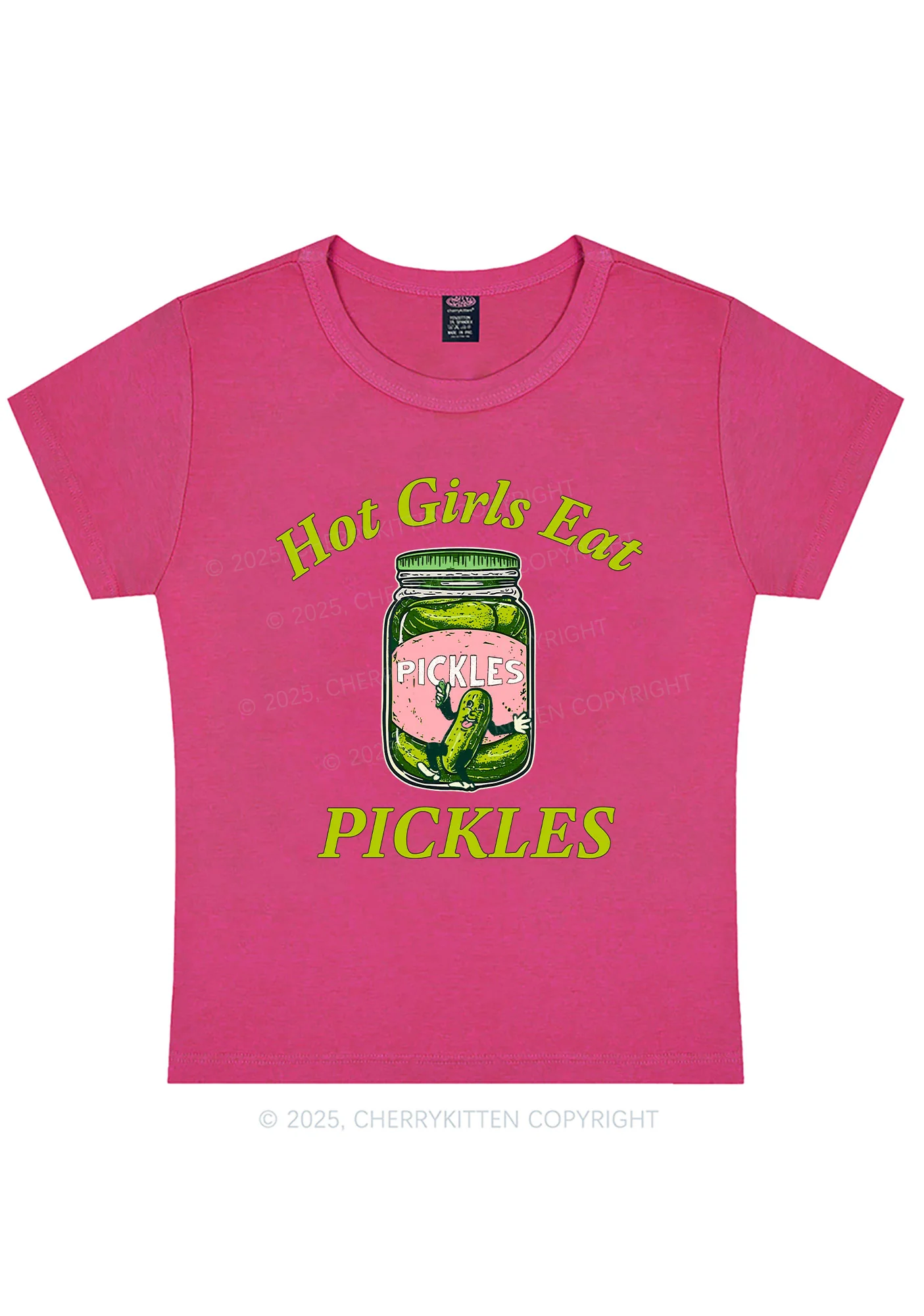 Hot Girls Eat Pickles Y2K Baby Tee Cherrykitten - Image 6