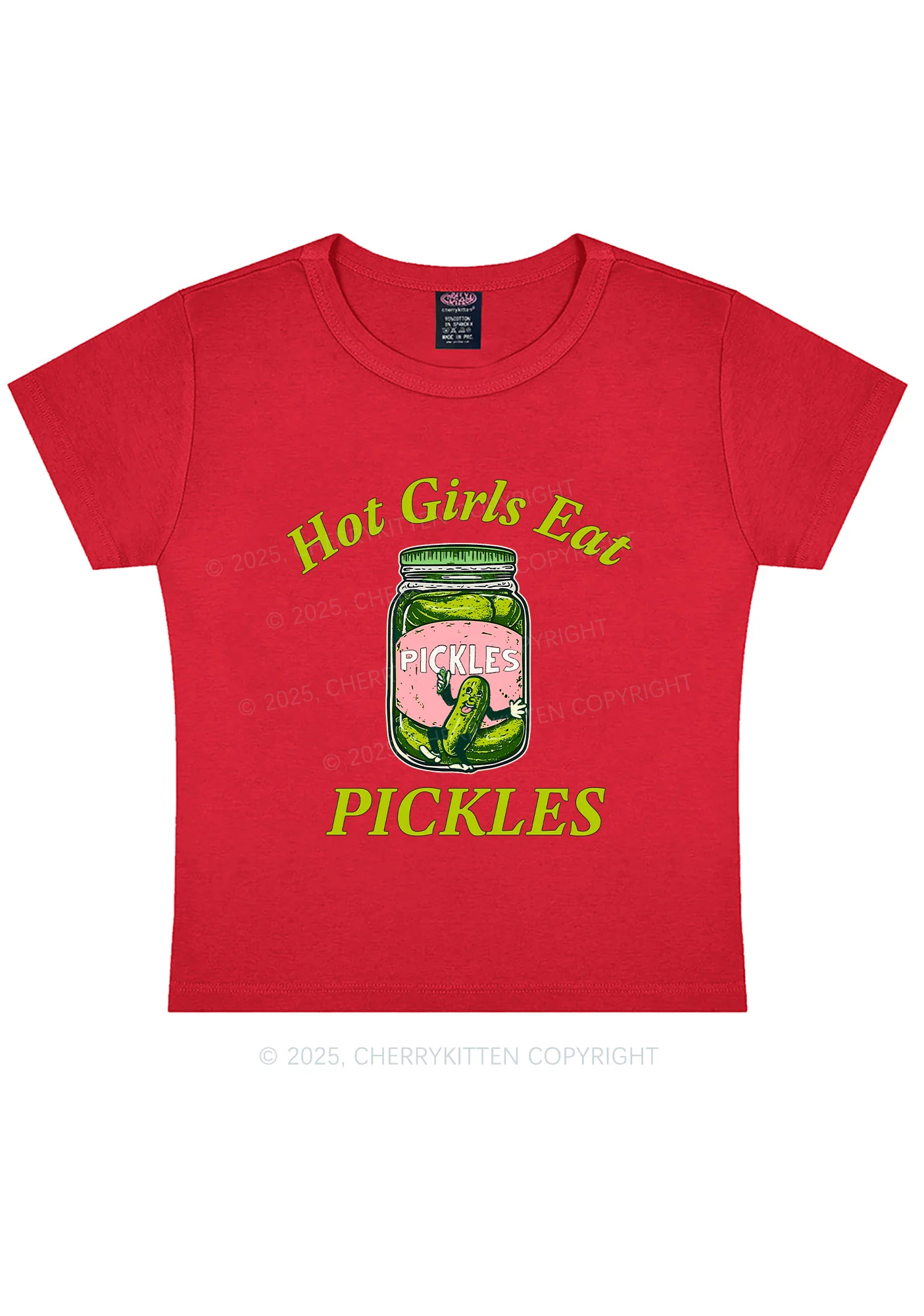 Hot Girls Eat Pickles Y2K Baby Tee Cherrykitten - Image 9