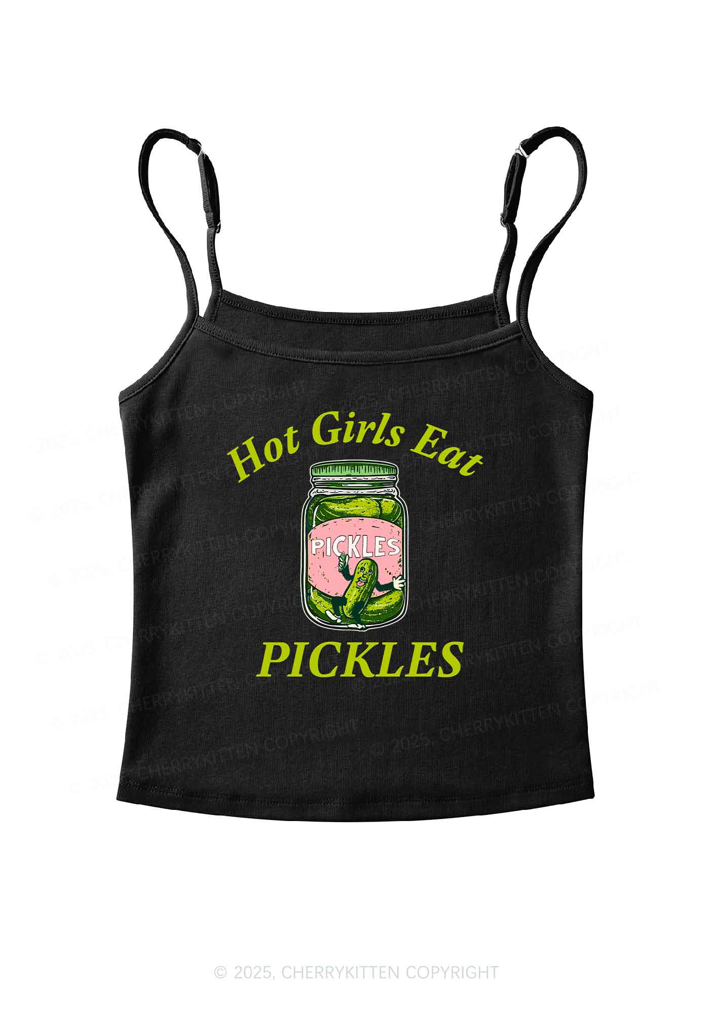 Hot Girls Eat Pickles Y2K Spaghetti Strap Cami Cherrykitten - Image 3