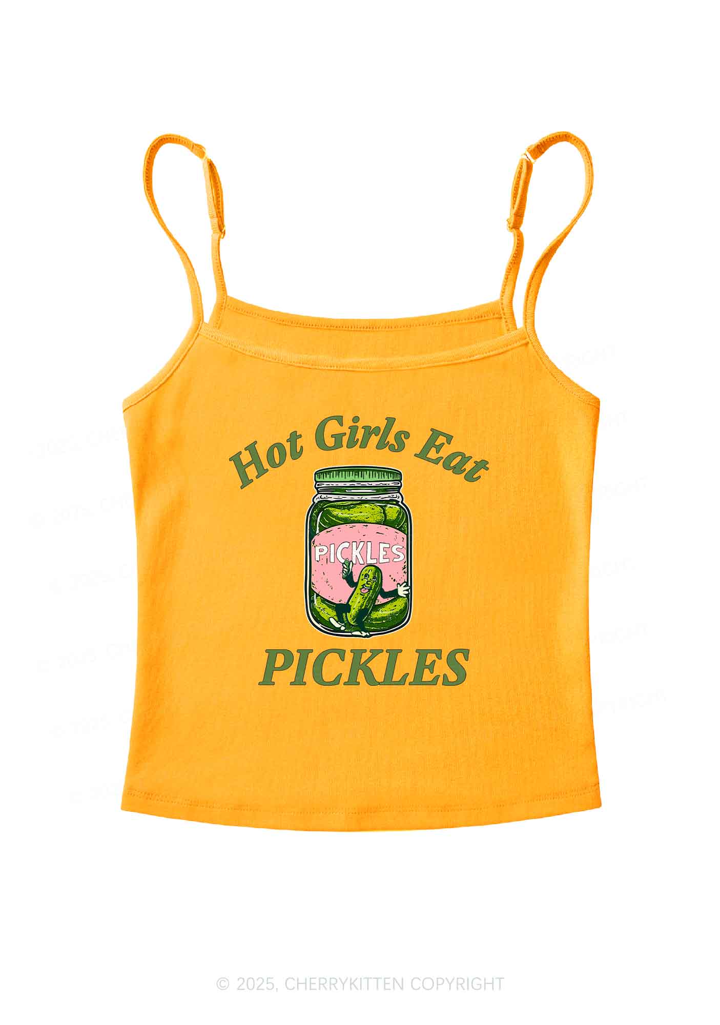 Hot Girls Eat Pickles Y2K Spaghetti Strap Cami Cherrykitten - Image 6