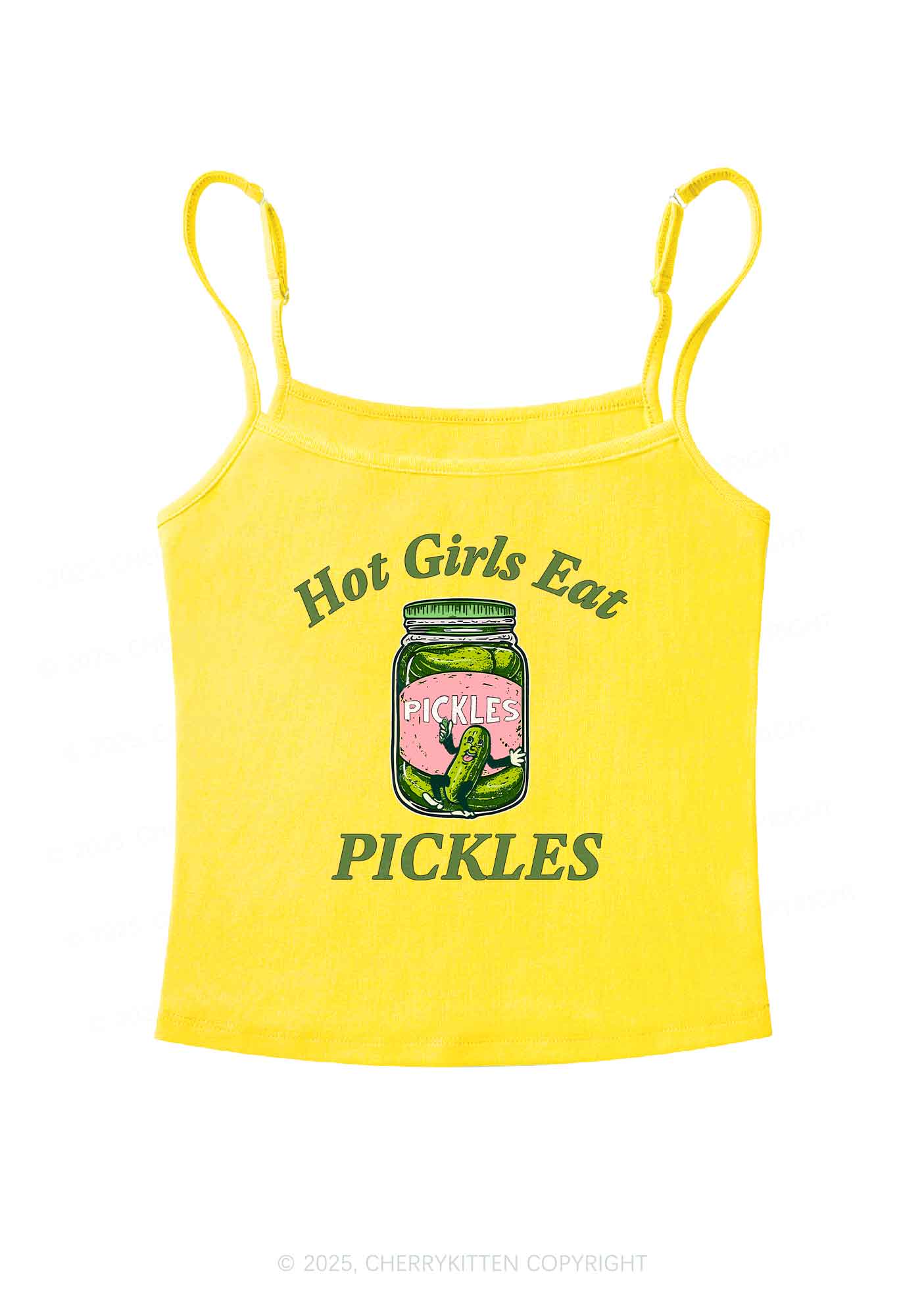Hot Girls Eat Pickles Y2K Spaghetti Strap Cami Cherrykitten - Image 7