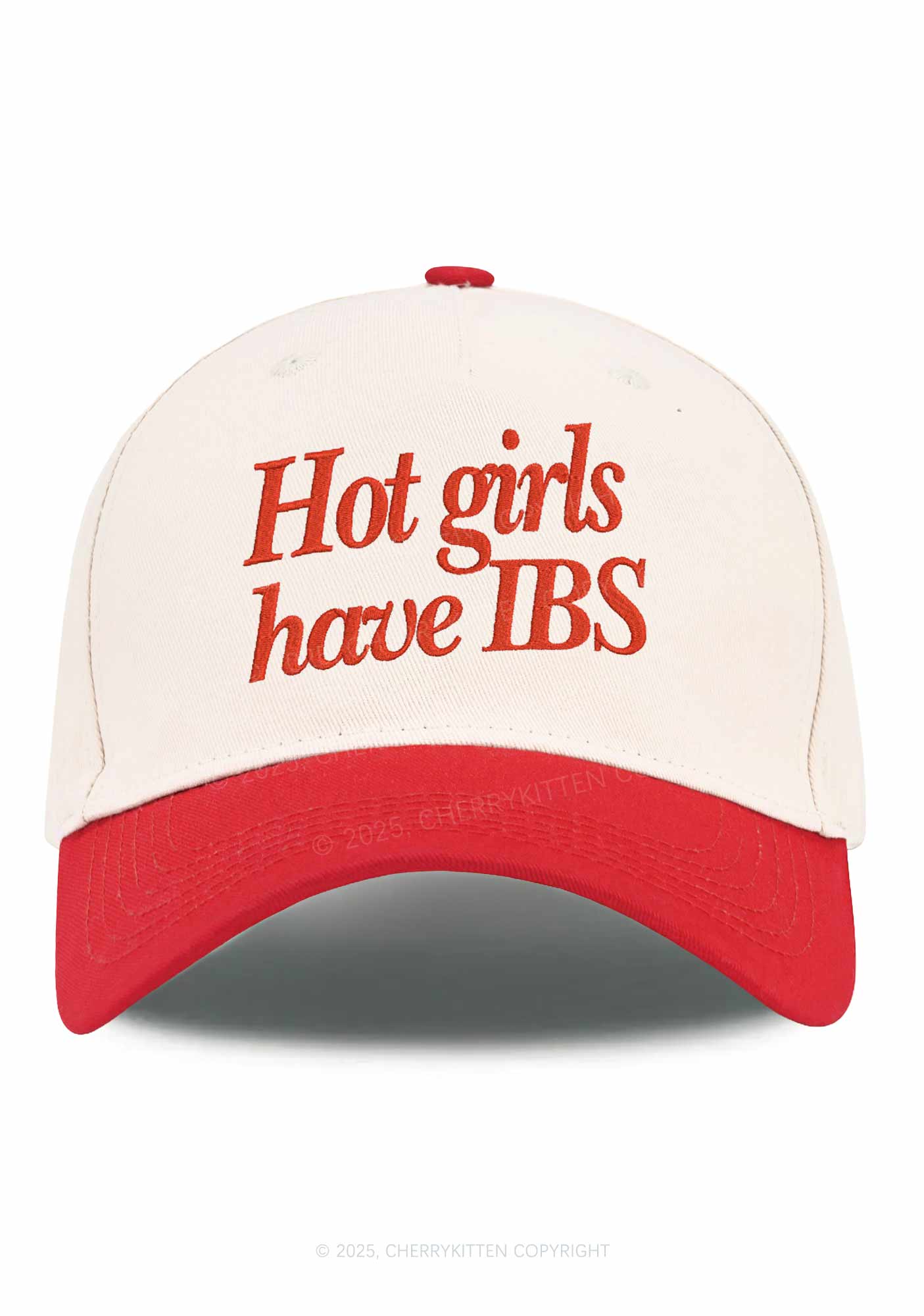 Hot Girls Have IBS Y2K Color Block Baseball Cap Cherrykitten - Image 4