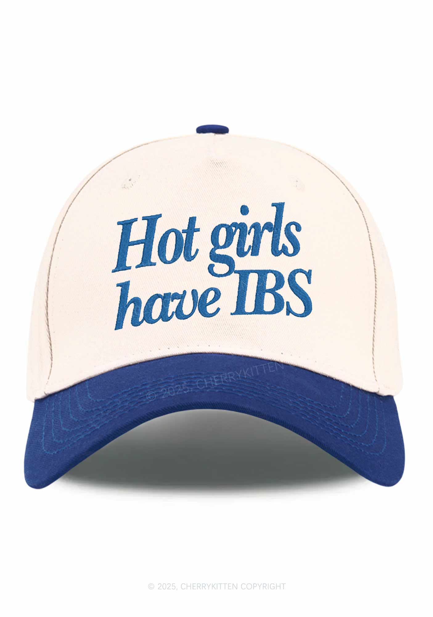 Hot Girls Have IBS Y2K Color Block Baseball Cap Cherrykitten - Image 5