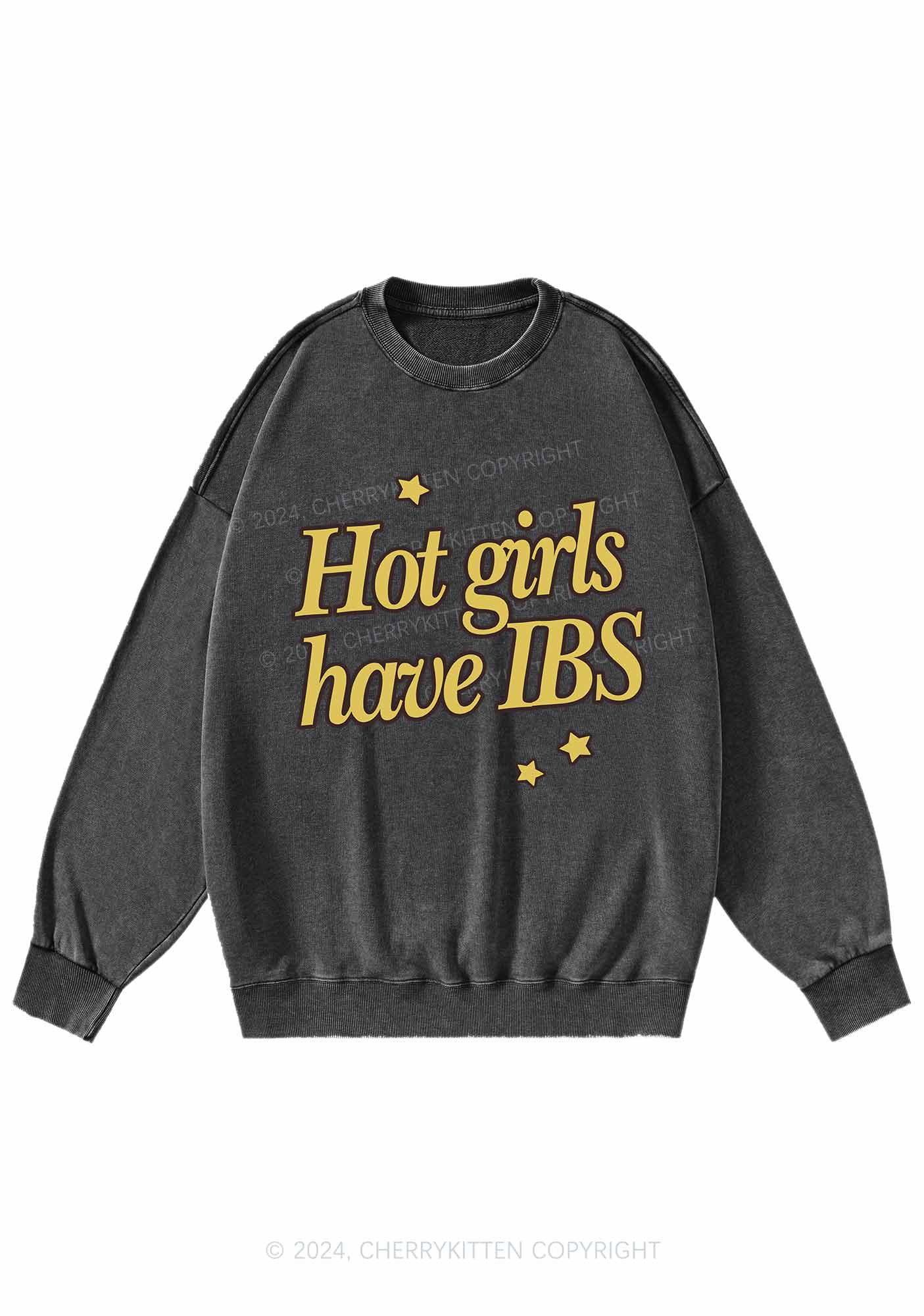 Hot Girls Have IBS Y2K Washed Sweatshirts Cherrykitten - Image 3