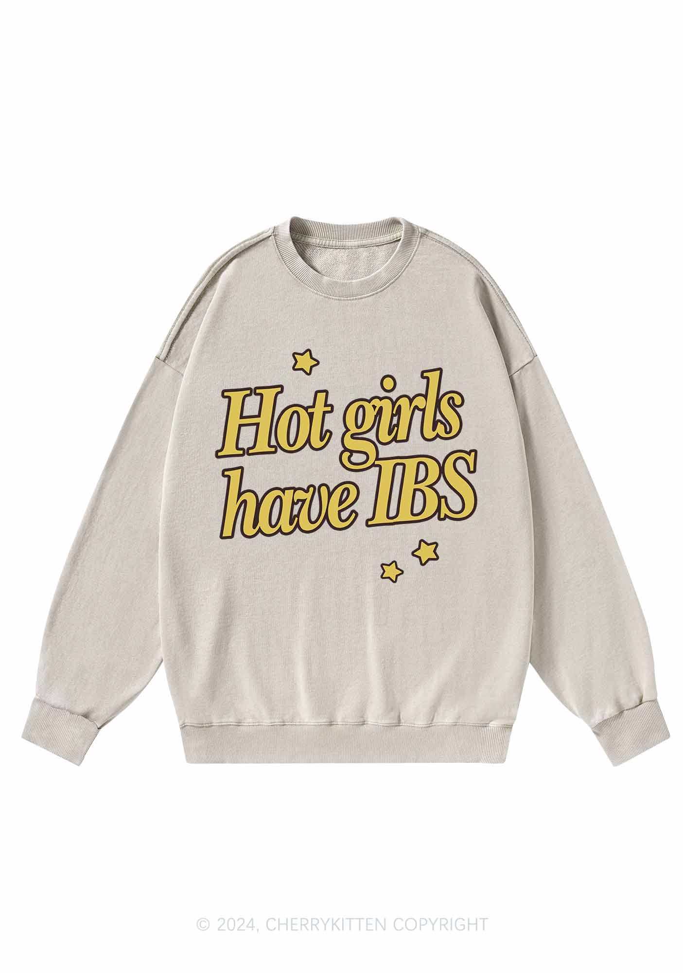 Hot Girls Have IBS Y2K Washed Sweatshirts Cherrykitten - Image 4