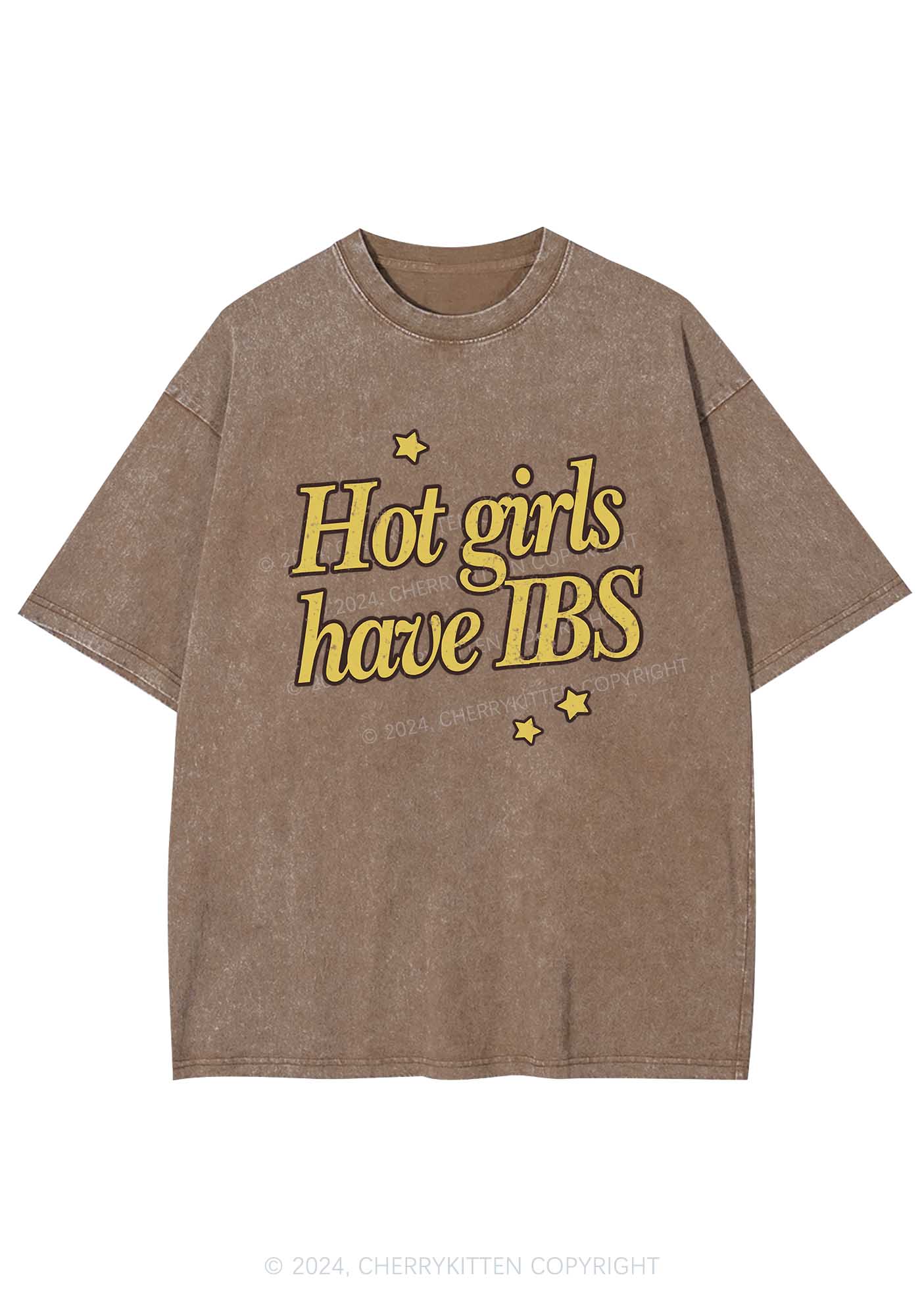 Hot Girls Have IBS Y2K Washed Tee Cherrykitten - Image 3
