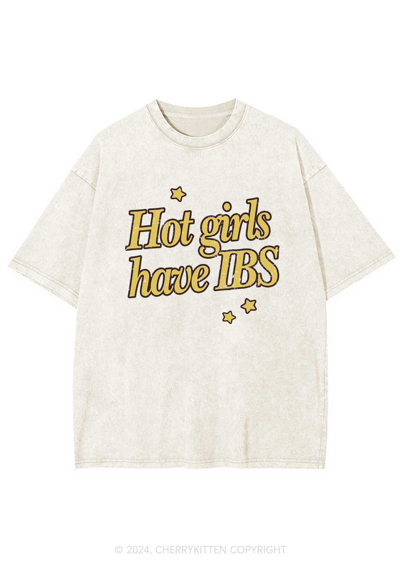 Hot Girls Have IBS Y2K Washed Tee Cherrykitten - Image 5