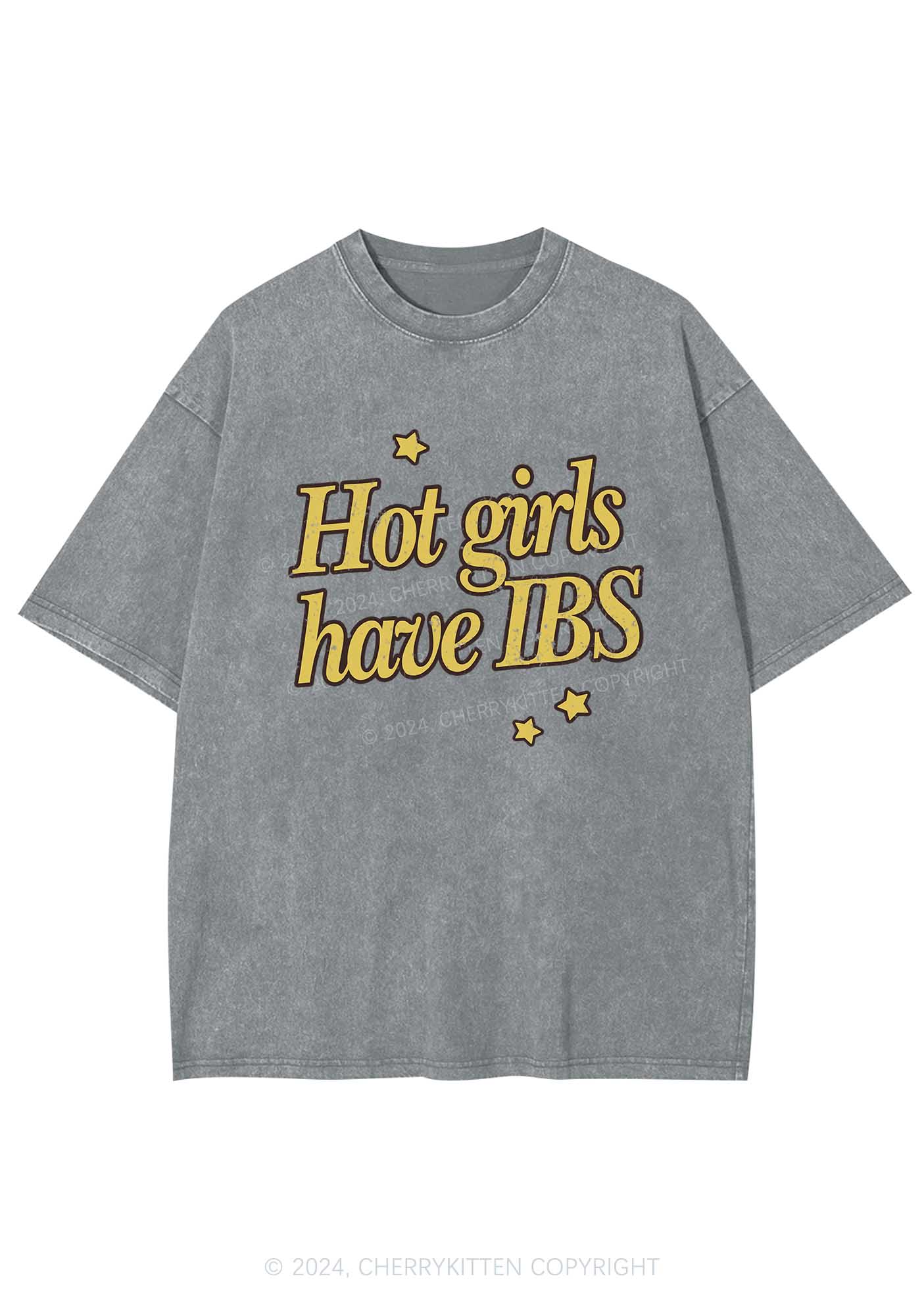 Hot Girls Have IBS Y2K Washed Tee Cherrykitten - Image 7