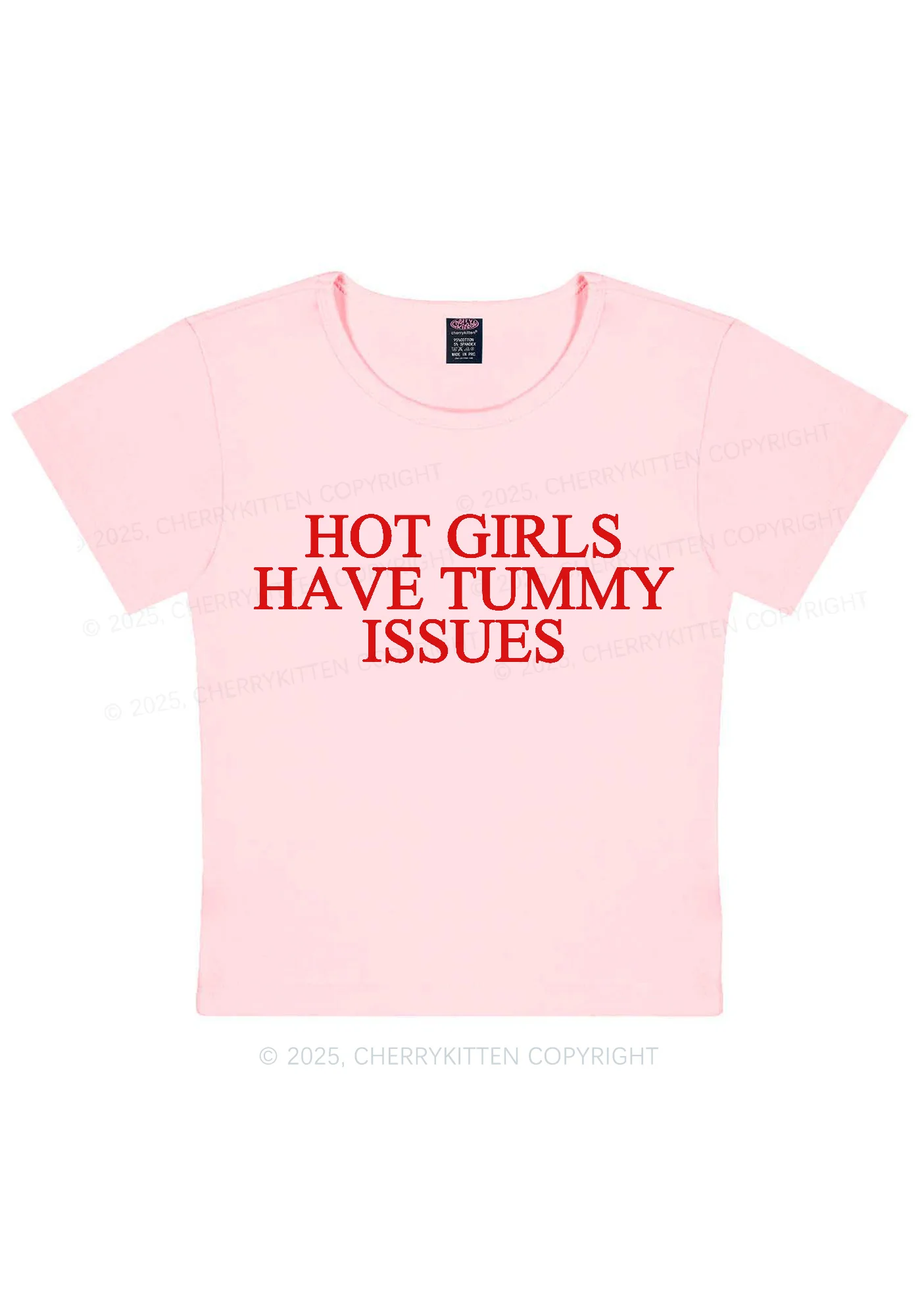 Hot Girls Have Tummy Issues Y2K Baby Tee Cherrykitten - Image 10