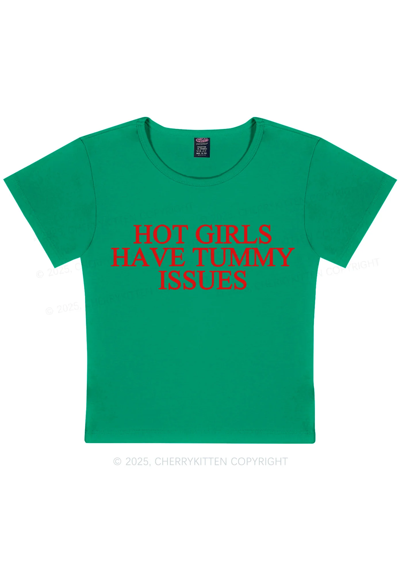 Hot Girls Have Tummy Issues Y2K Baby Tee Cherrykitten - Image 12