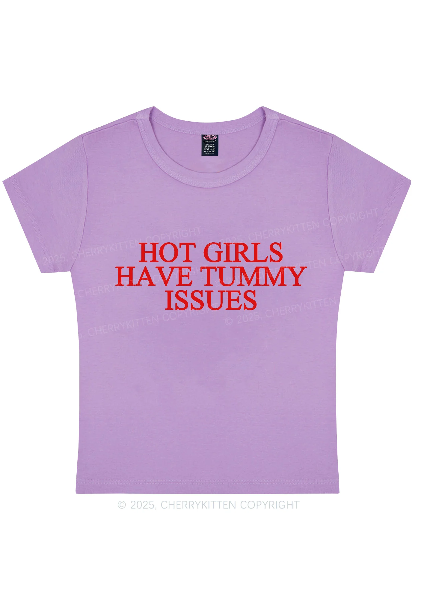 Hot Girls Have Tummy Issues Y2K Baby Tee Cherrykitten - Image 7